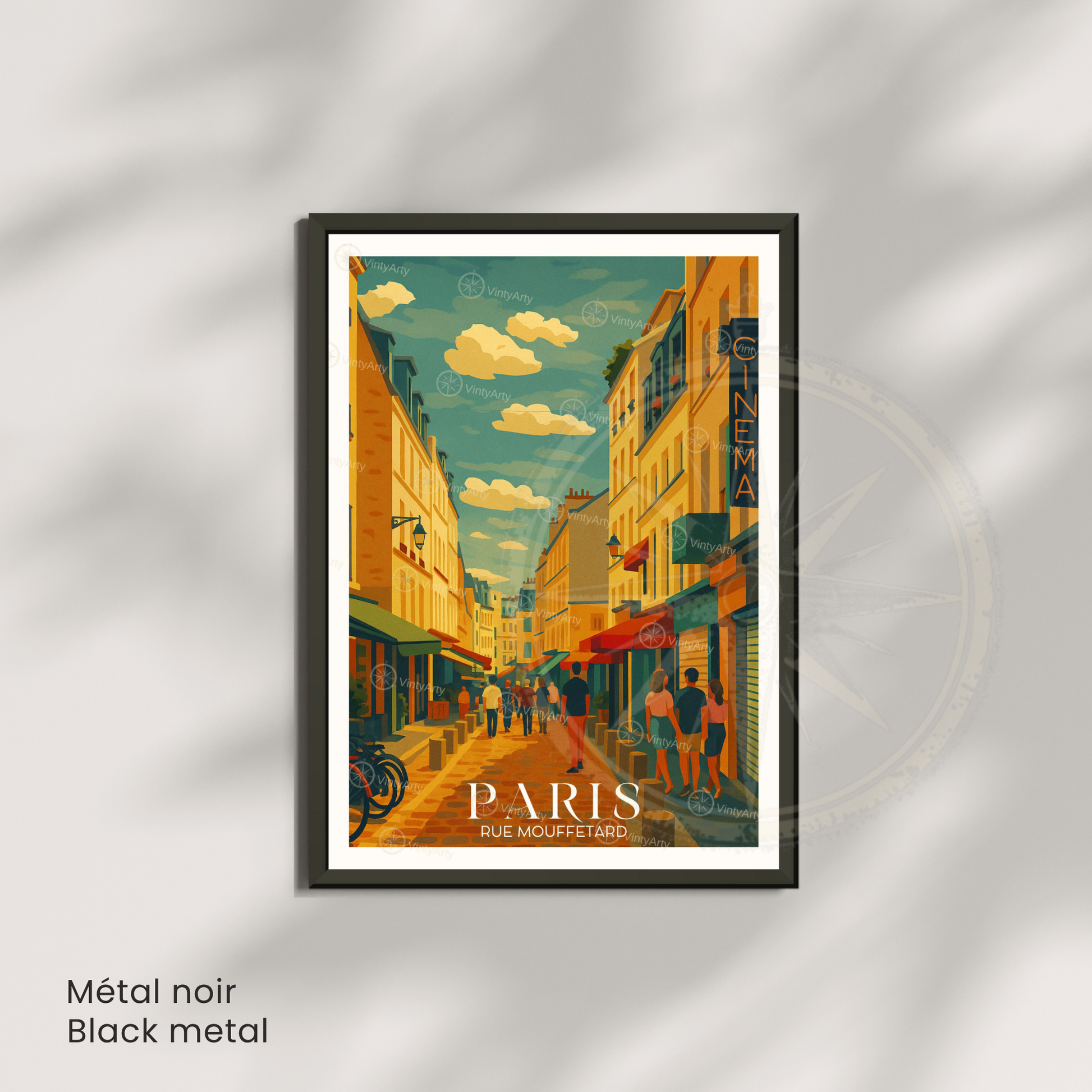 Affiche Paris | Poster Rue Mouffetard | Affiche France