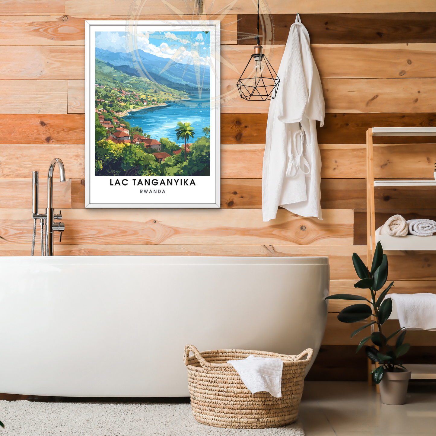 Affiche Lac Tanganyika | Impression Rwanda | Affiche Lac