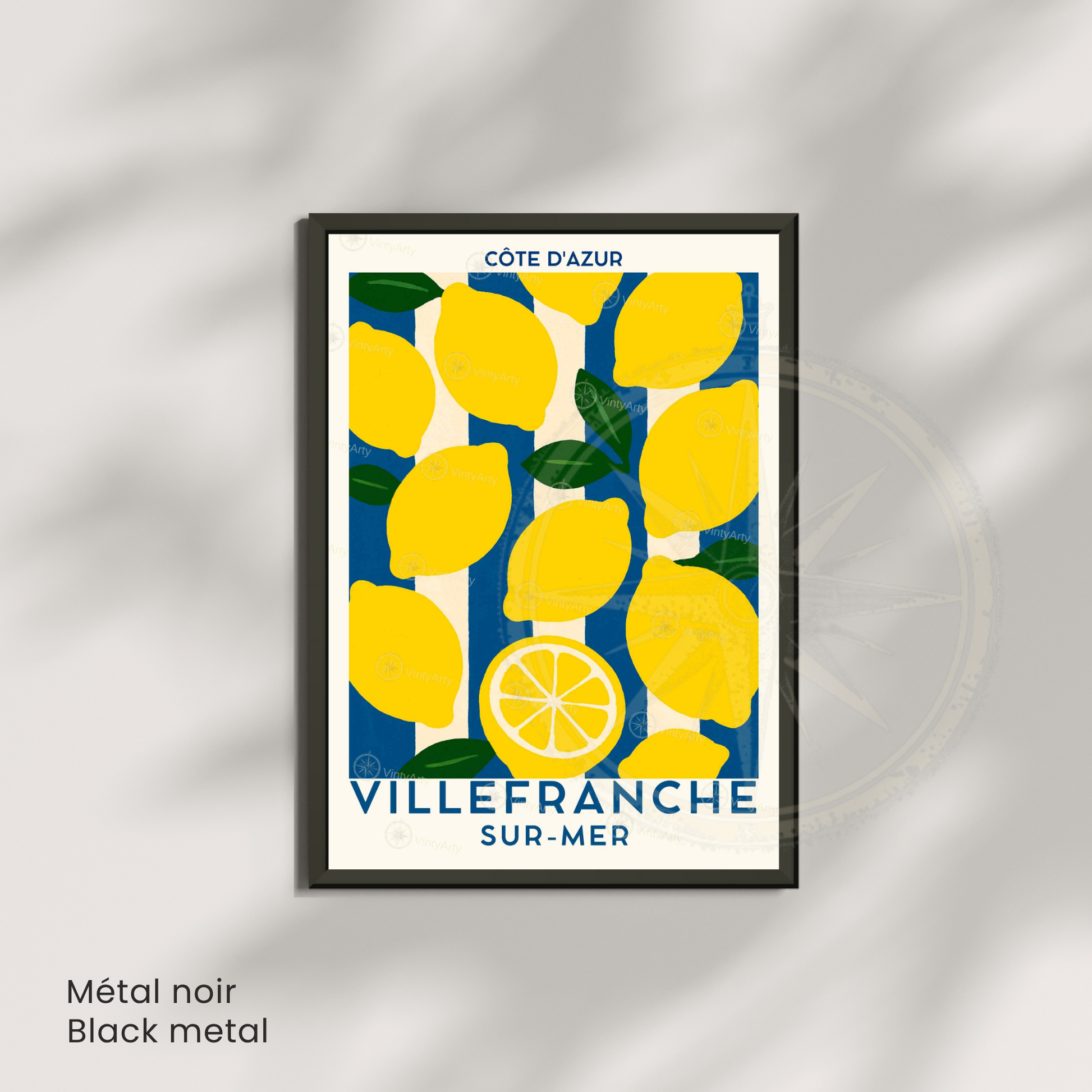Affiche Villefranche-sur-Mer | Poster déco France | Affiche Côte d'Azur
