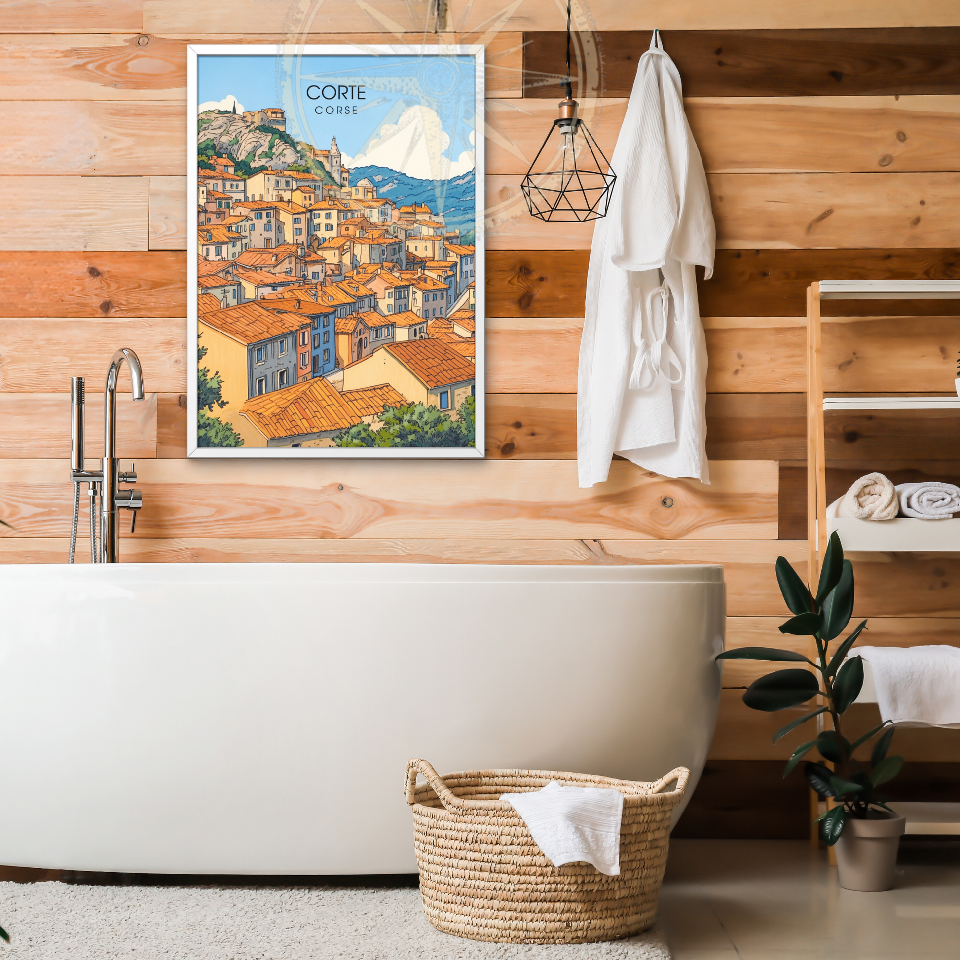 Affiche Corte | Impression de voyage Corse | Affiche Corse