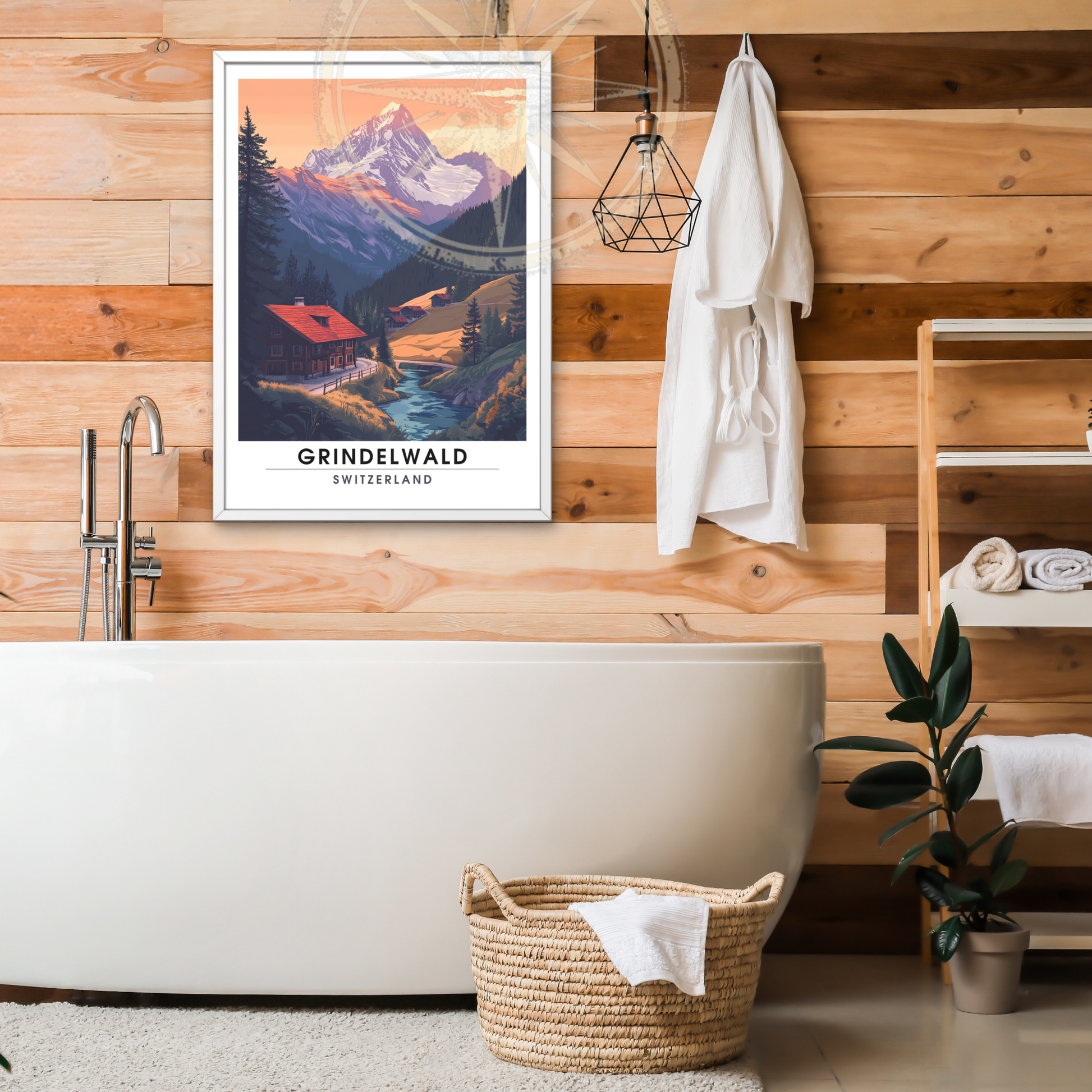 Affiche Grindelwald | Poster de voyage Suisse | Affiche Suisse