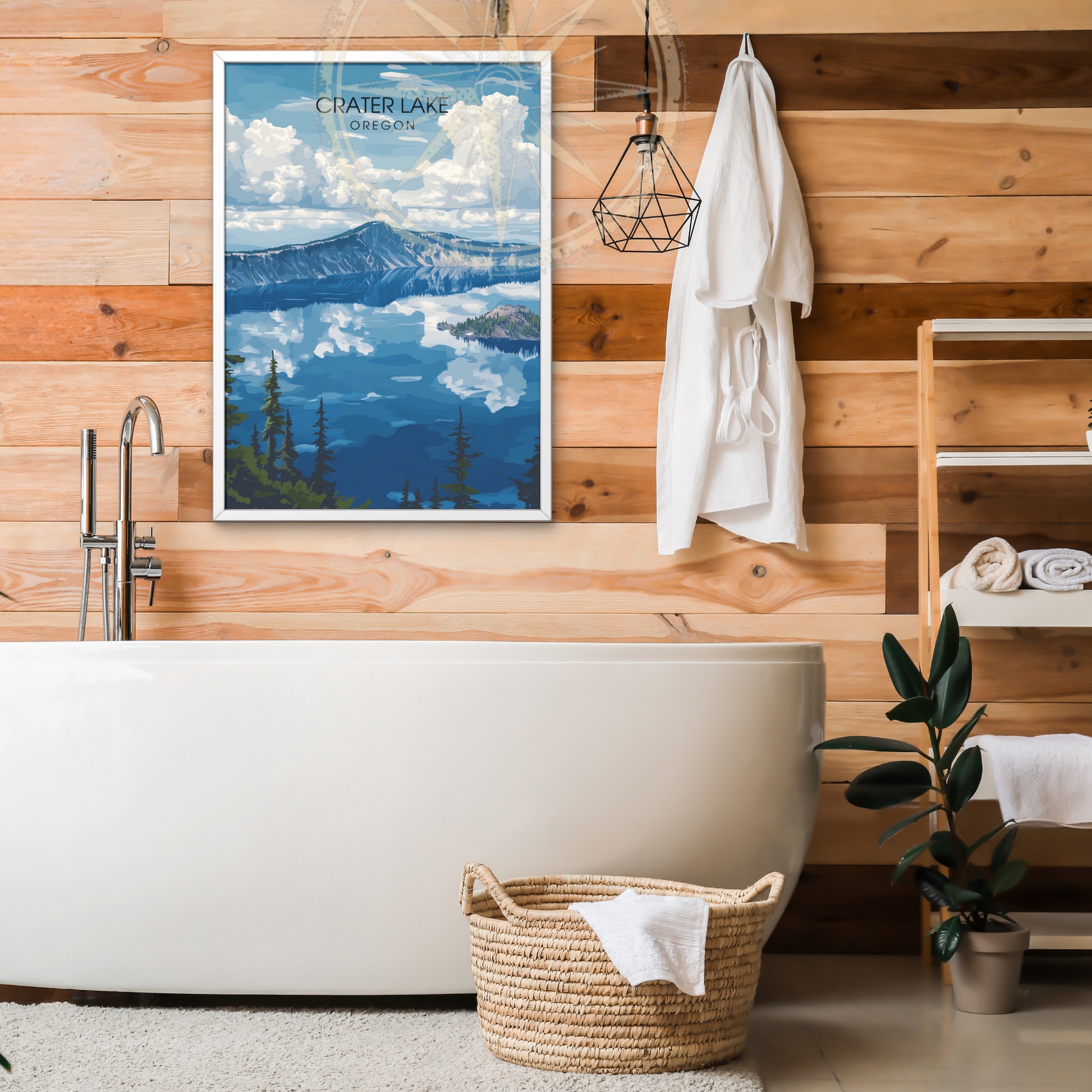 Affiche Lac Crater Oregon | Impression de voyage États-Unis | Affiche Lac