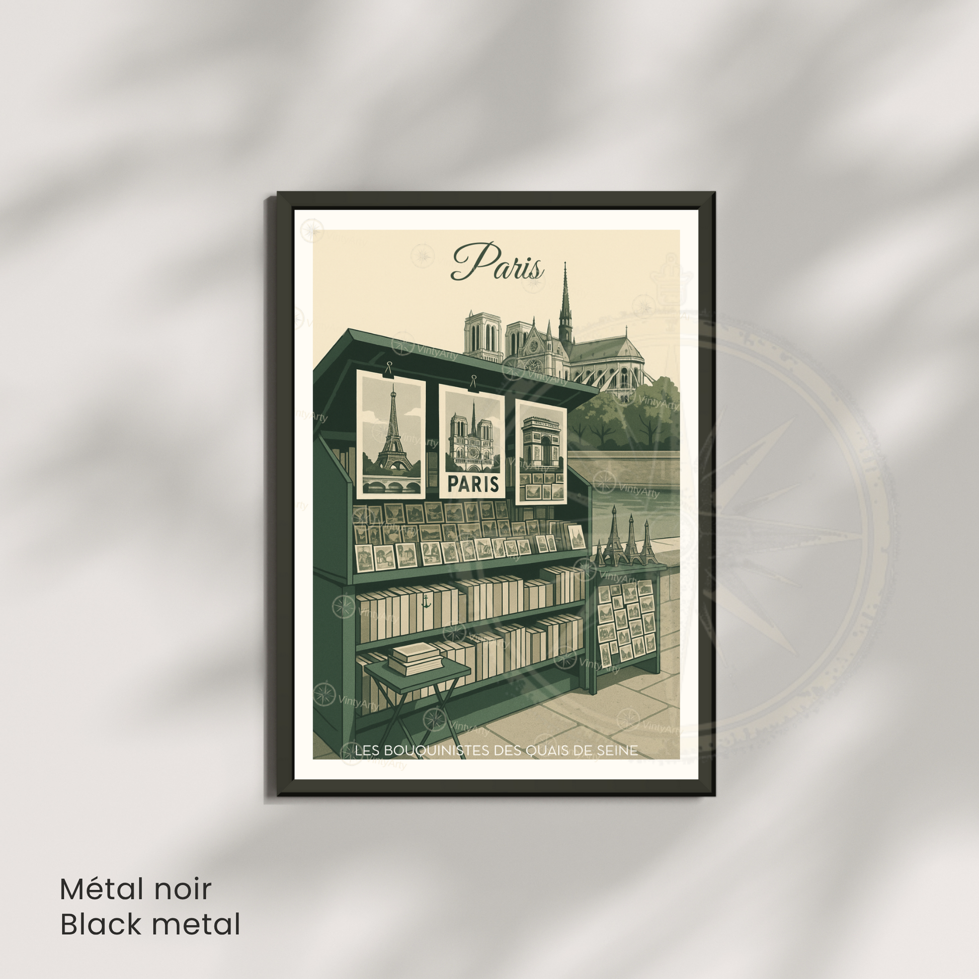 Affiche Paris | Poster les bouquinistes des quais de Paris | Affiche France