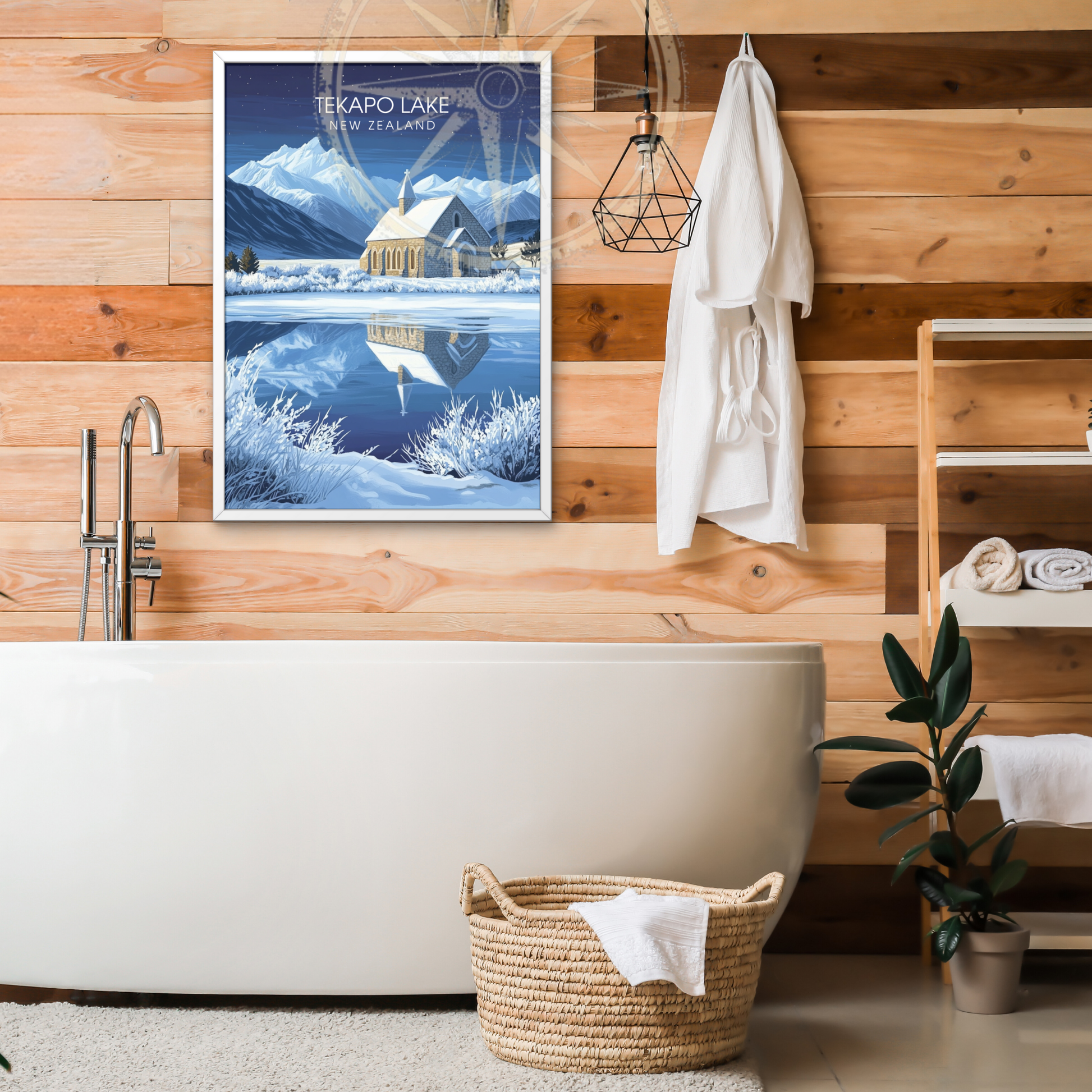 Affiche Lac Tekapo | Impression de voyage Nouvelle-Zélande | Affiche Lac