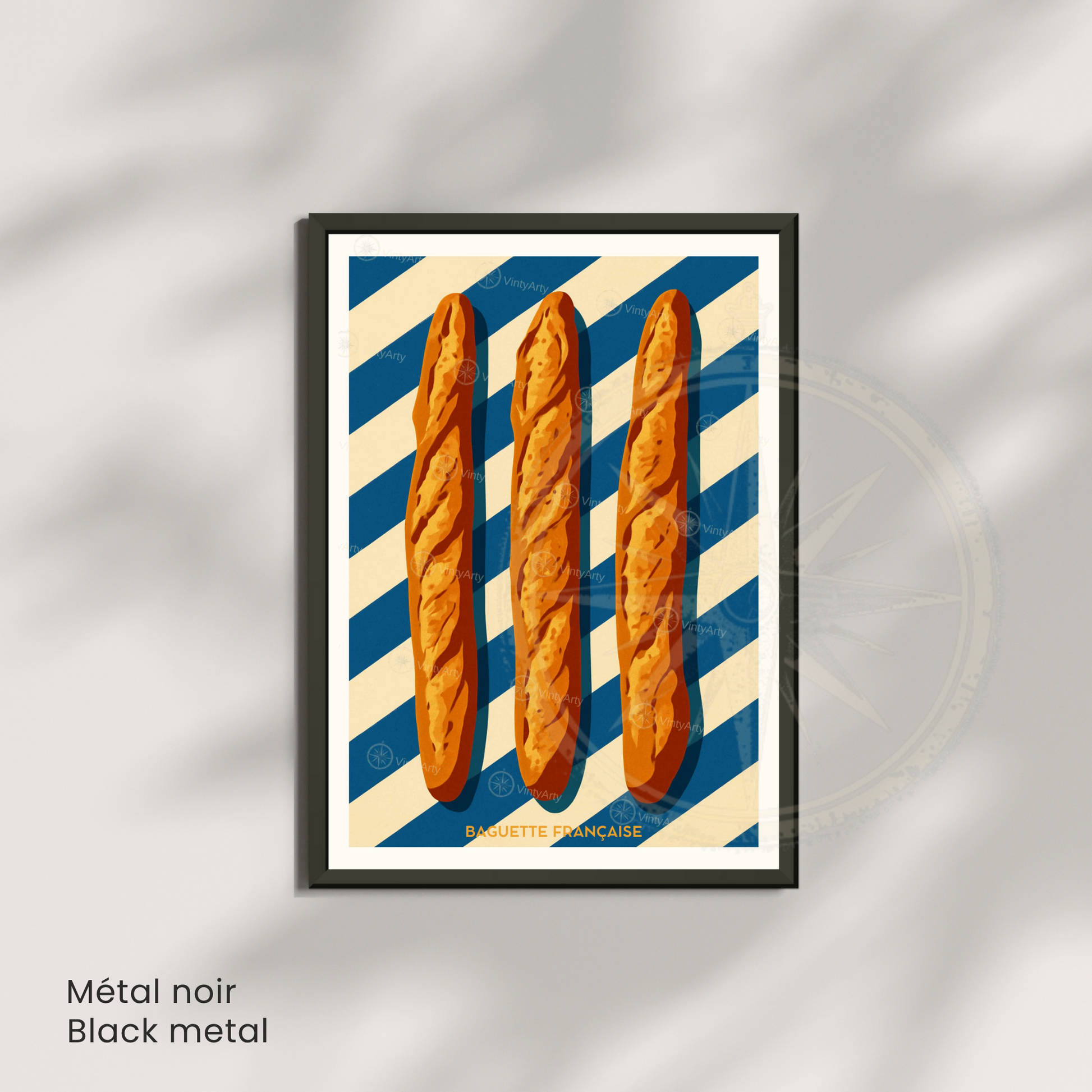 Affiche Paris | Poster artistique baguette française | Affiche France