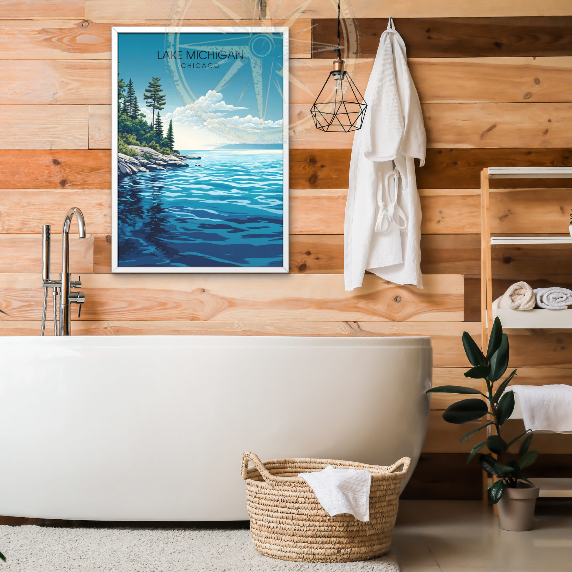 Affiche Lac Michigan Chicago | Impression États-Unis | Affiche Lac