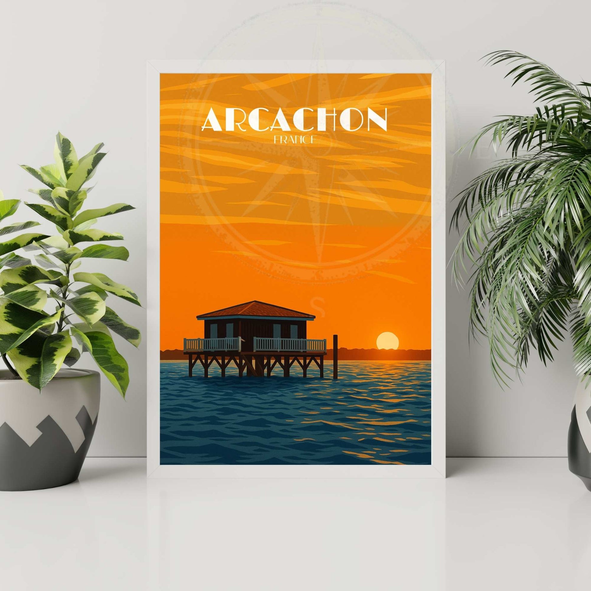 Affiche Arcachon | Impression Bassin d'Arcachon | Affiche de voyage France