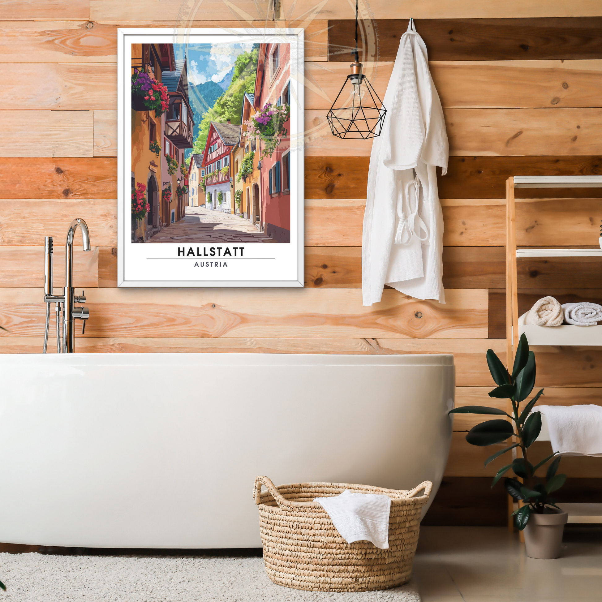 Affiche Hallstatt | Impression de voyage Autriche | Affiche Autriche