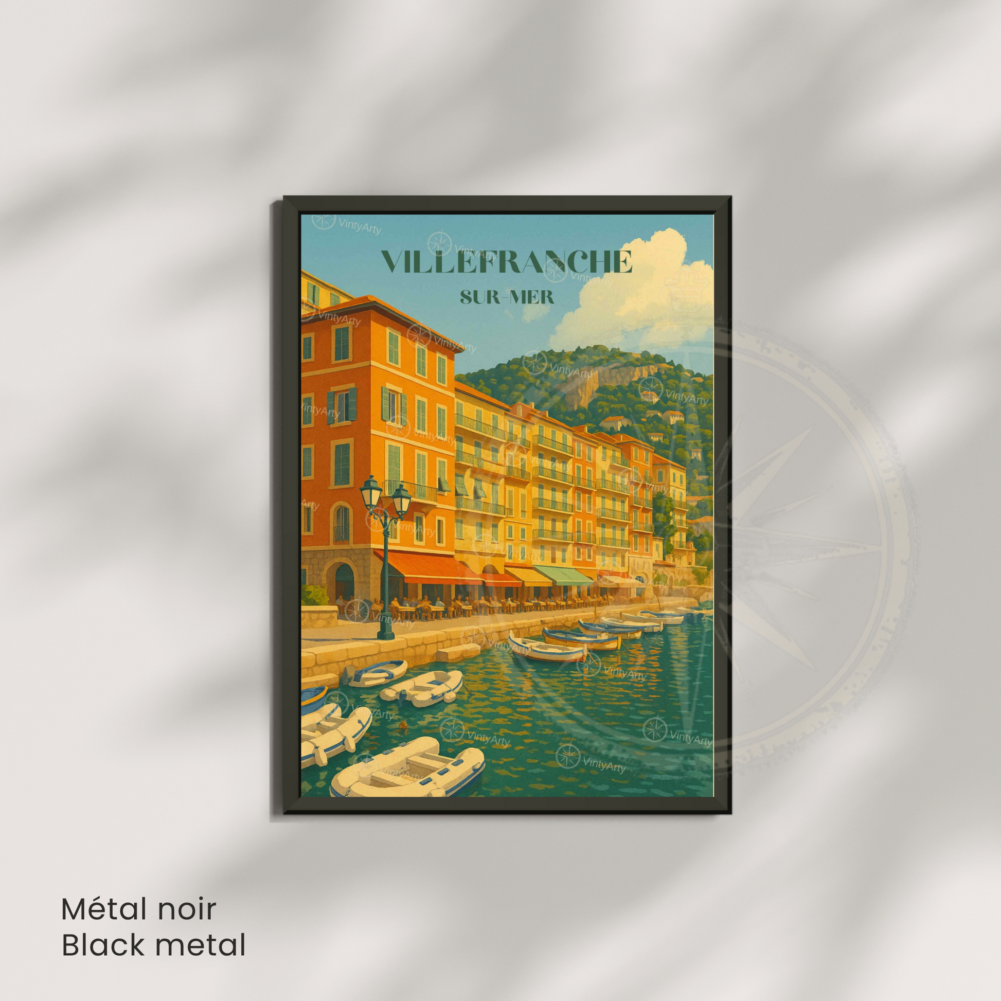 Affiche Villefranche-sur-Mer | Impression artistique France | Affiche Côte d'Azur