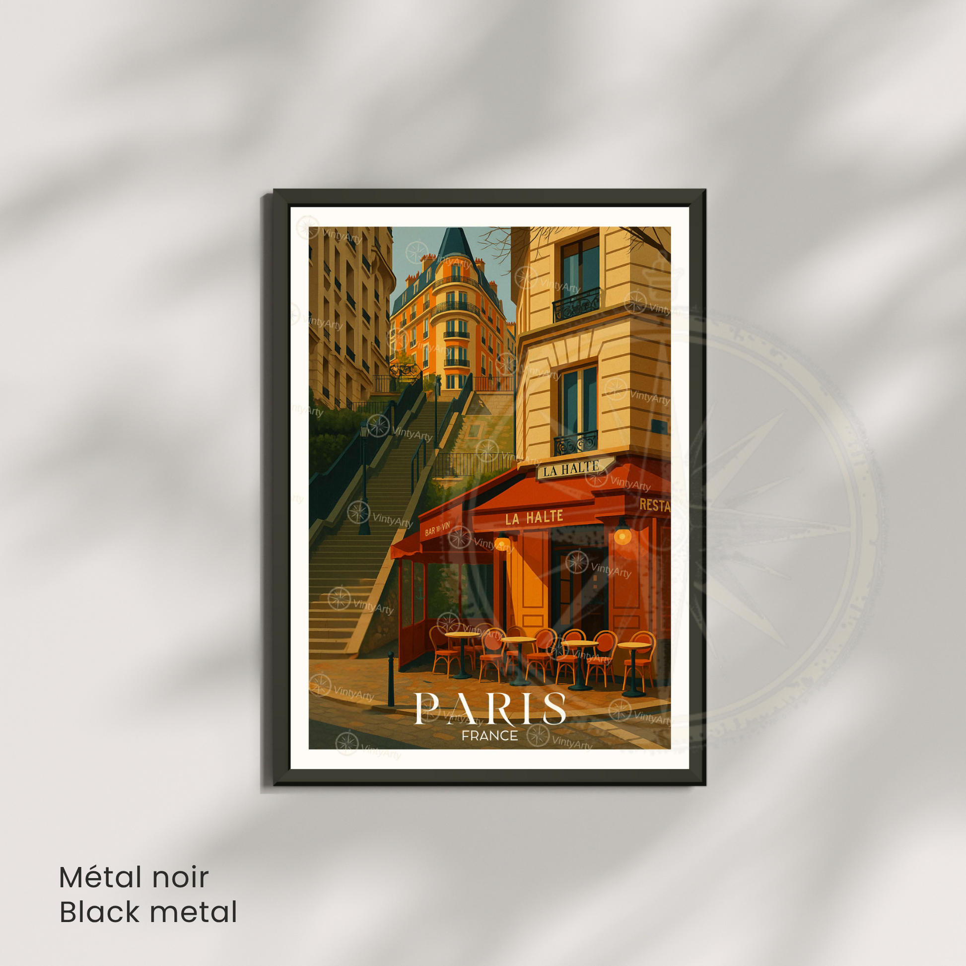 Affiche Paris | Impression Café La Halte | Affiche France