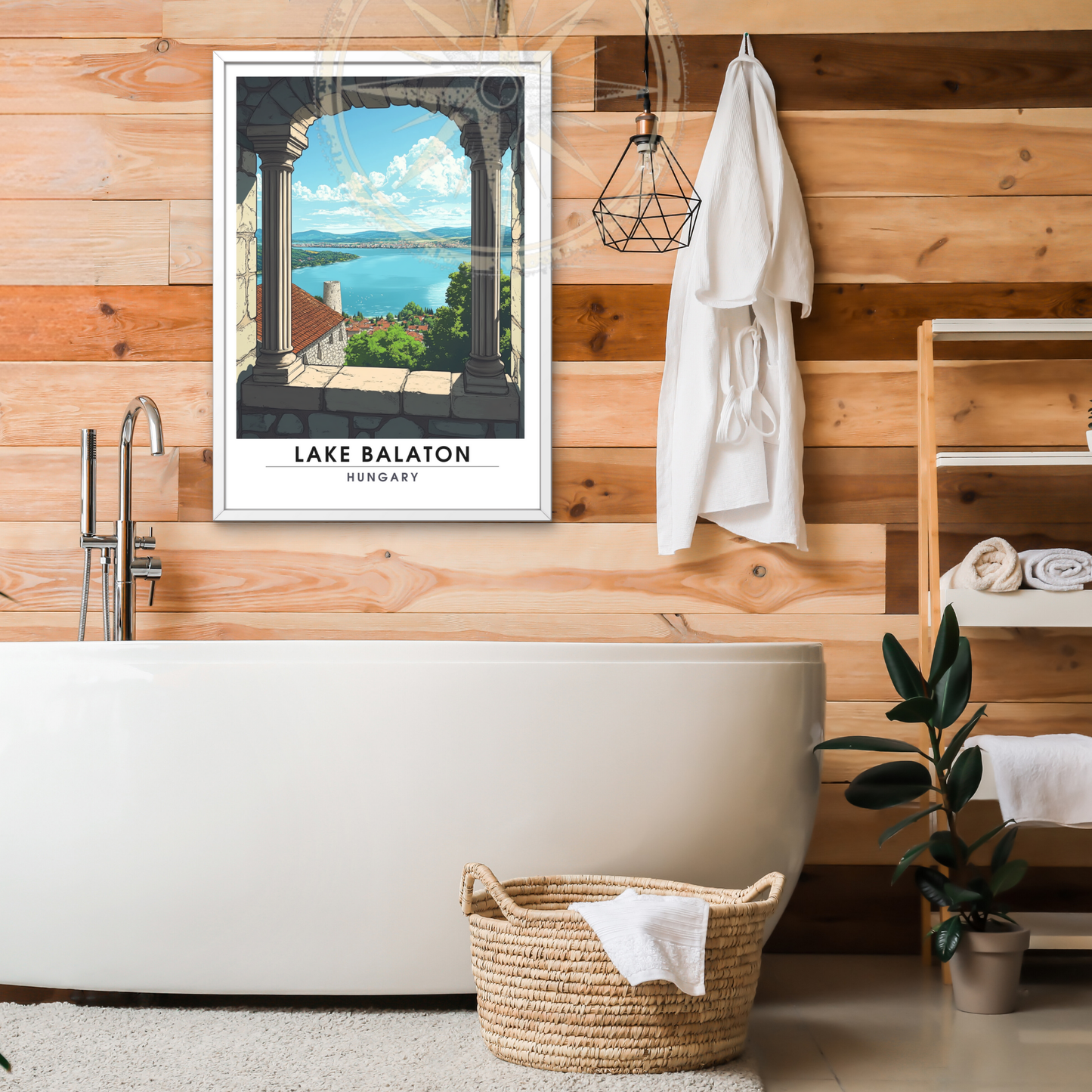 Affiche lac Balaton | Poster de voyage Hongrie | Affiche Lac