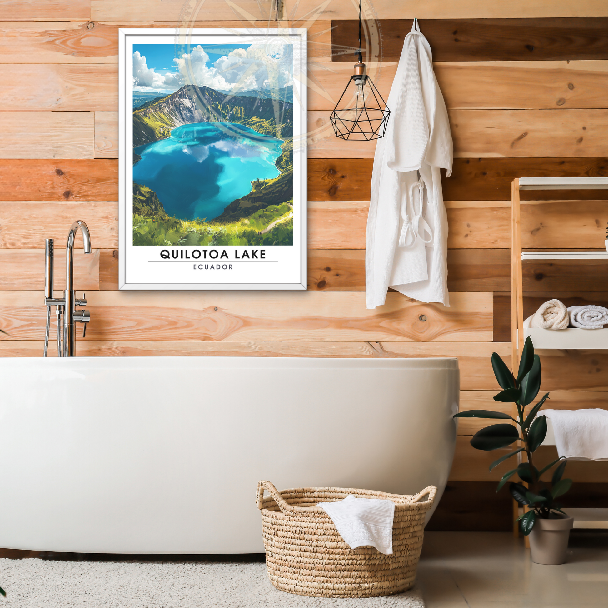 Affiche Lac Quilotoa | Impression de voyage Équateur | Affiche Lac