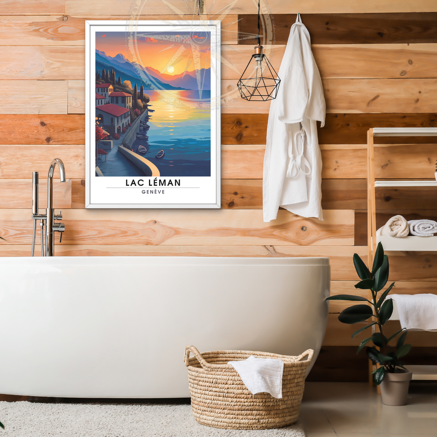 Affiche lac léman | Poster de voyage Suisse | Affiche Suisse