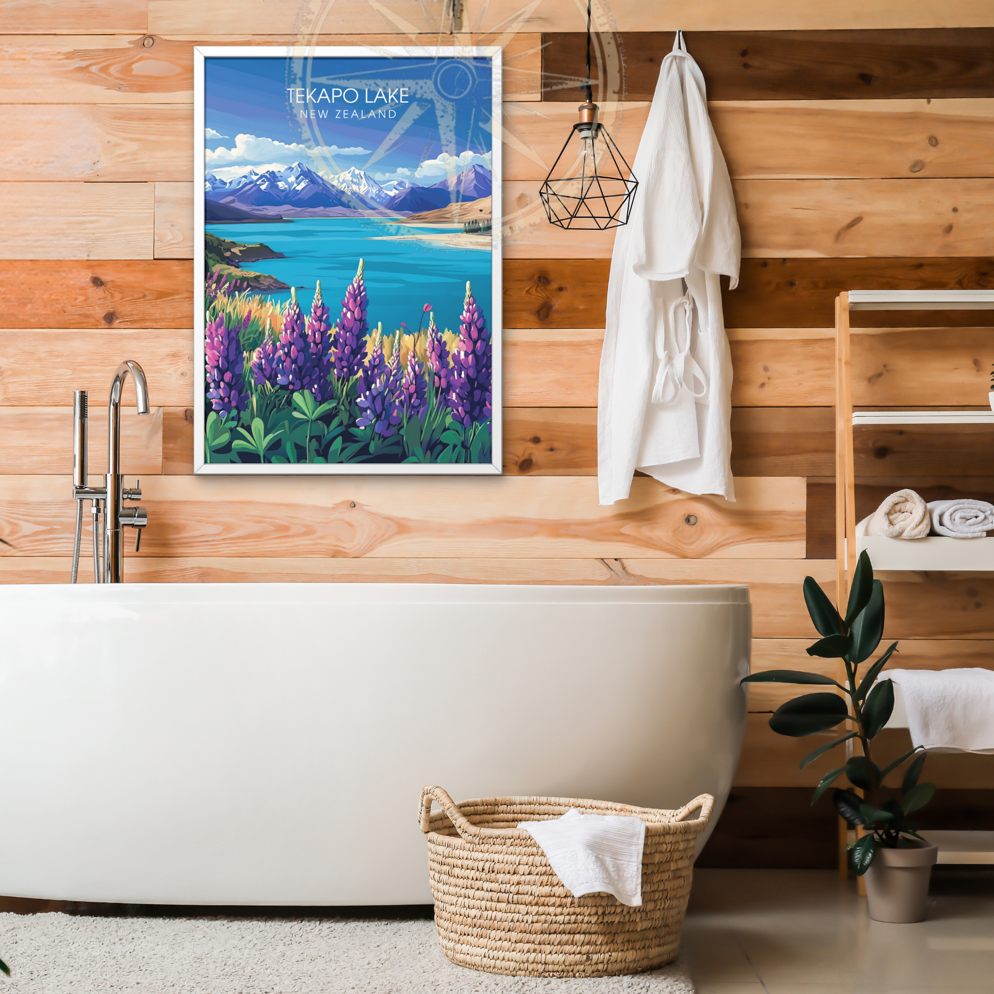 Affiche Lac Tekapo | Poster Nouvelle-Zélande | Affiche Lac