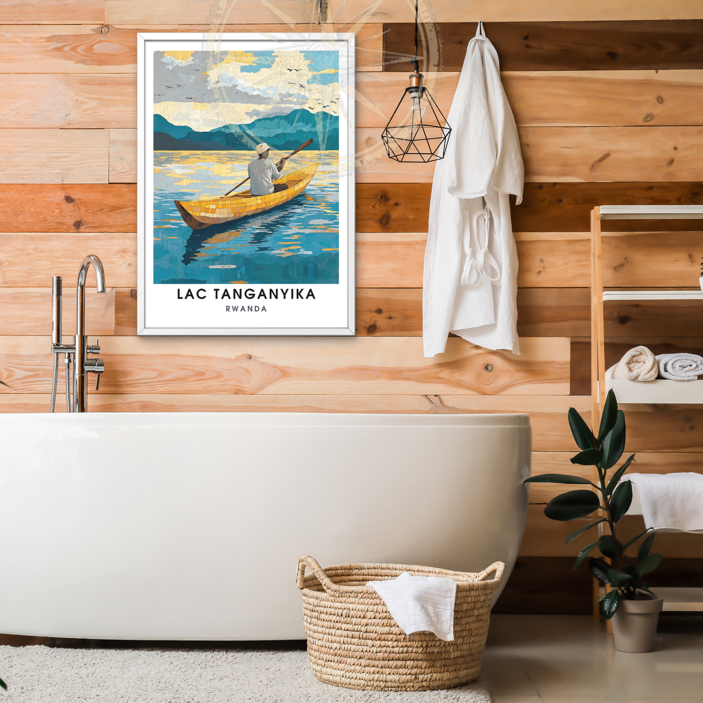Affiche Lac Tanganyika | Impression de voyage Rwanda | Affiche Lac