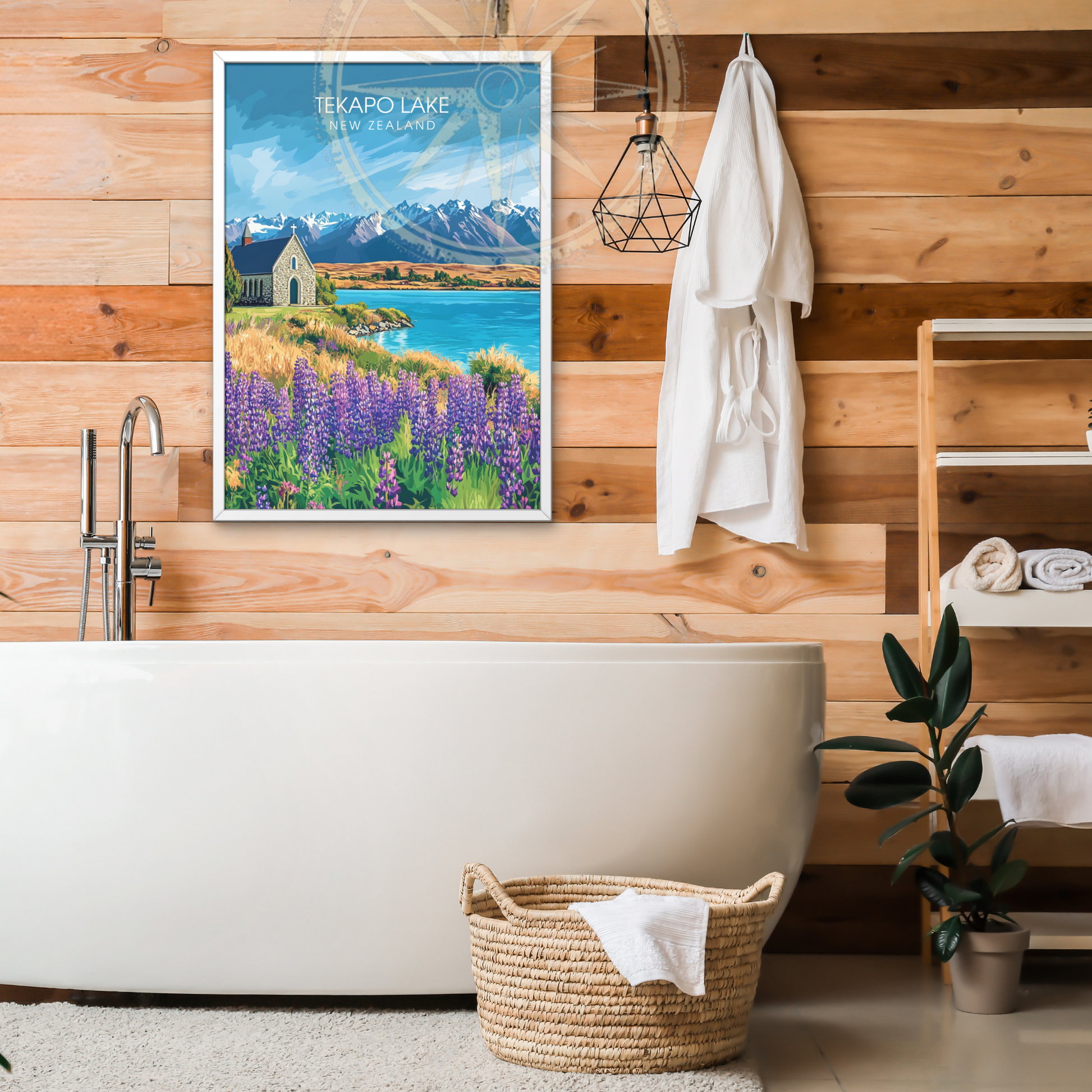 Affiche Lac Tekapo | Poster de voyage Nouvelle-Zélande | Affiche Lac