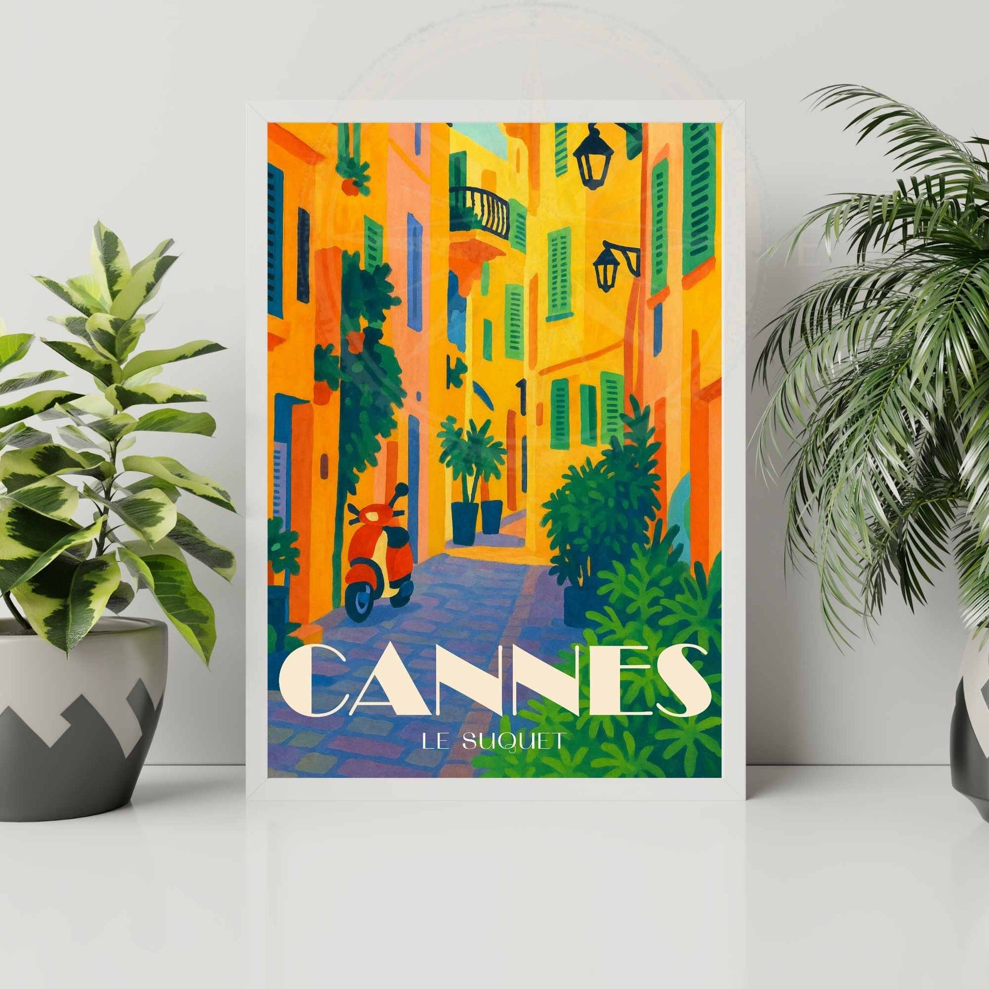 Affiche Cannes | Impression de voyage Cannes | Affiche France  | Affiche Le Suquet