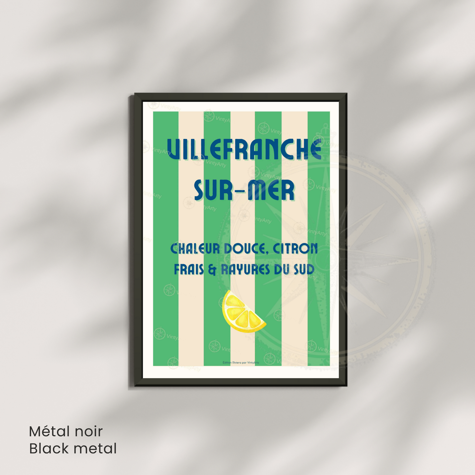 Affiche Villefranche-sur-Mer | Impression de voyage France | Affiche Côte d'Azur