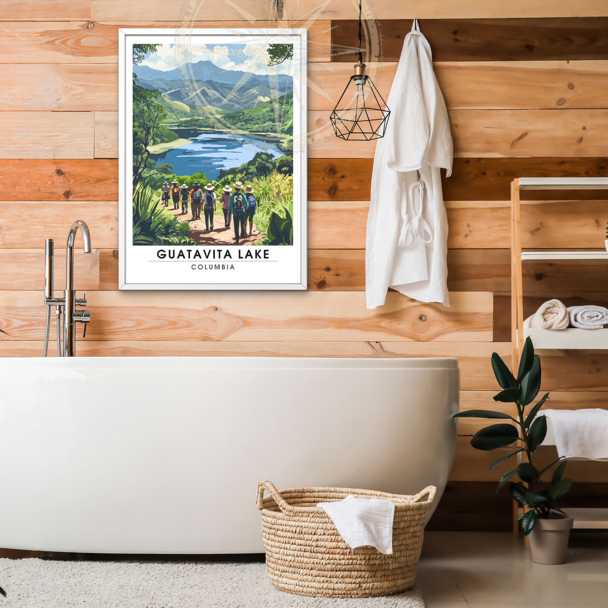 Affiche Lac Guatavita | Poster de voyage Columbia | Affiche Lac