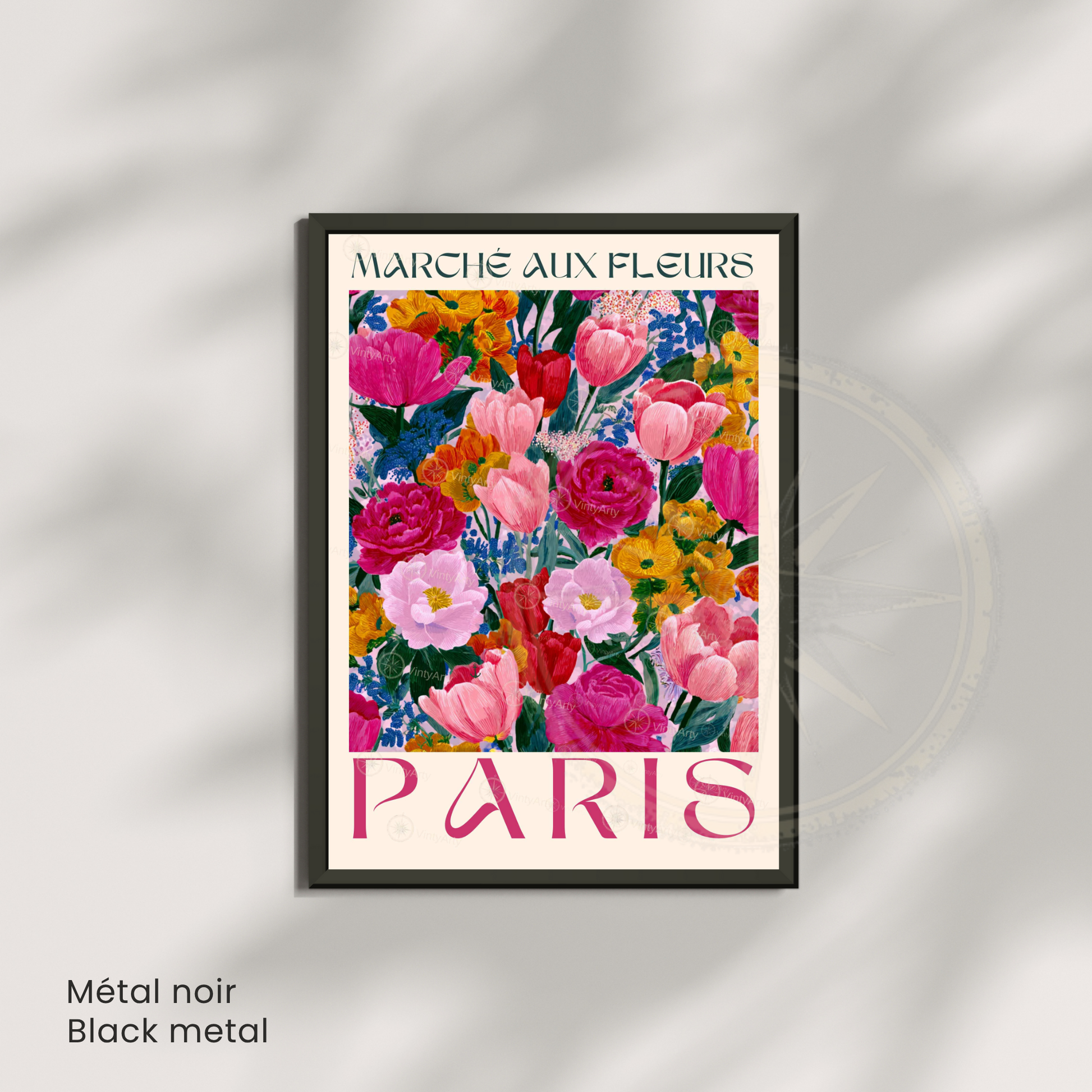 Affiche Paris | Décoration murale France | Affiche Marché aux fleurs