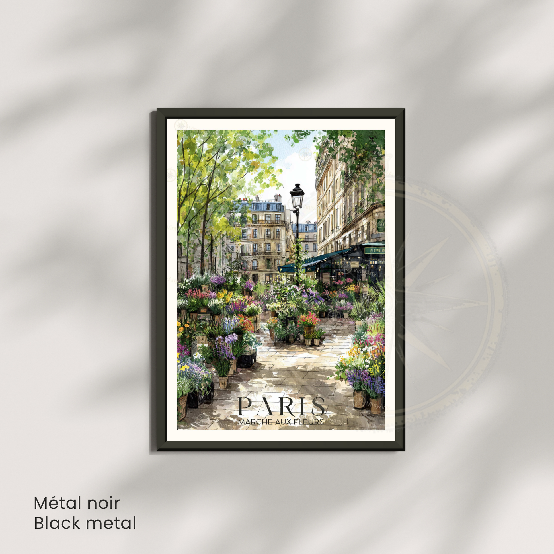 Affiche Paris | Poster France | Affiche Marché aux fleurs