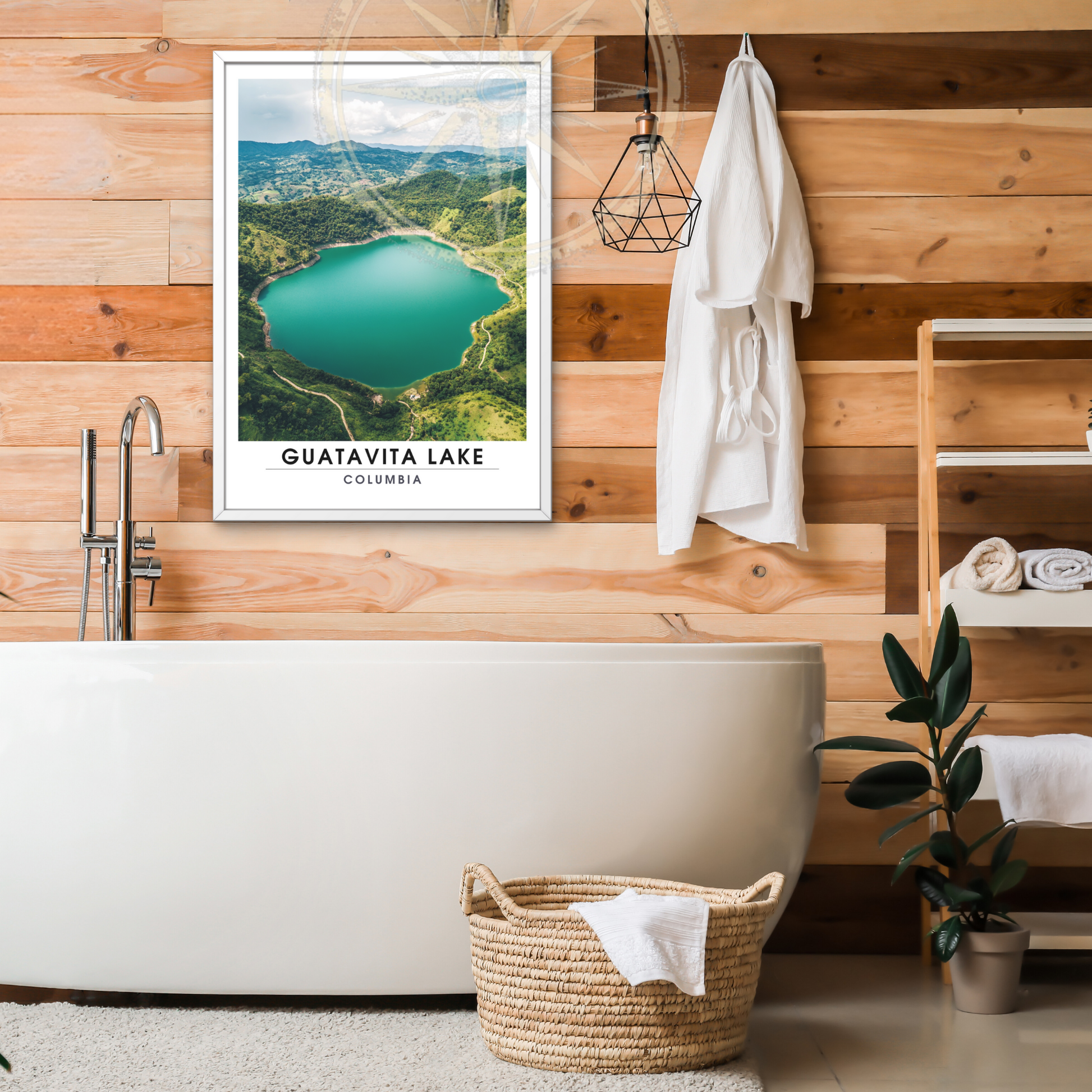 Affiche Lac Guatavita | Impression de voyage Columbia | Affiche Lac