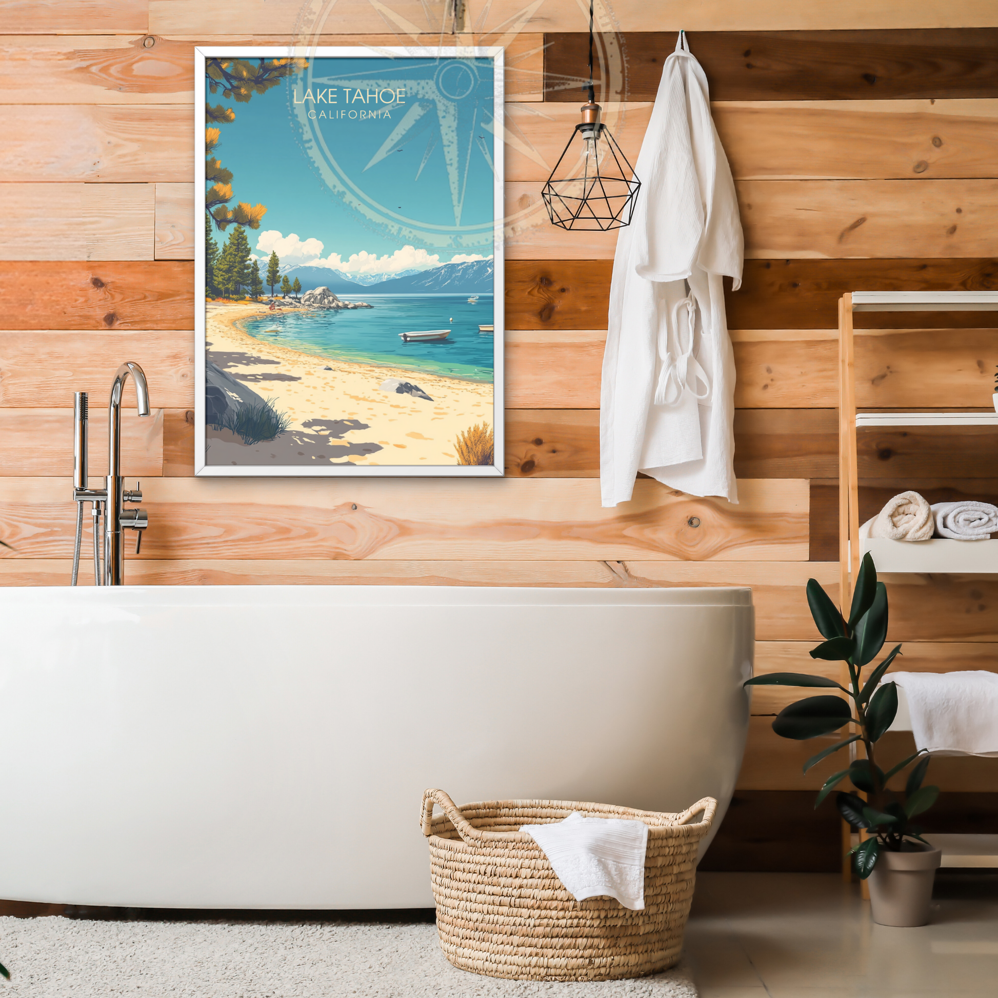 Affiche Lac Tahoe Californie | Poster de voyage États-Unis | Affiche Lac
