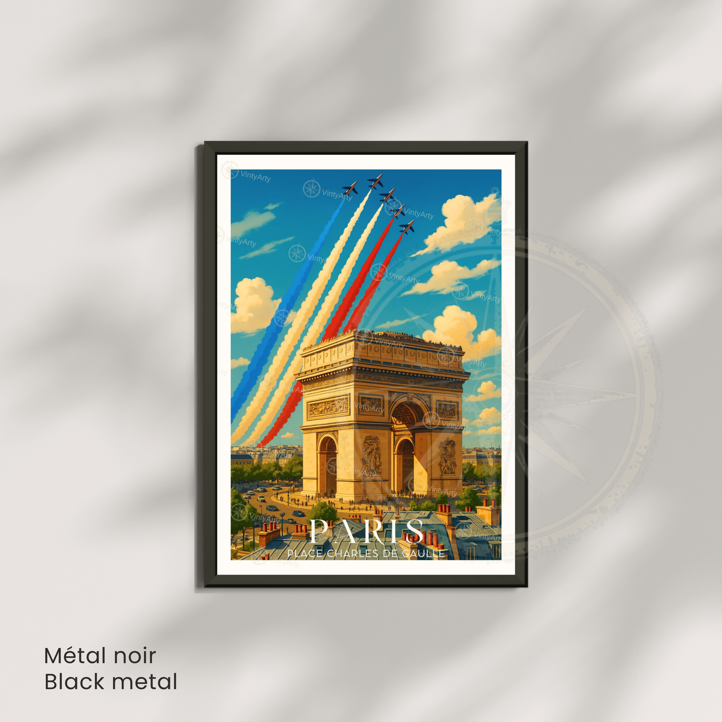 Affiche Paris | Poster Place de Charles de Gaulle | Affiche France
