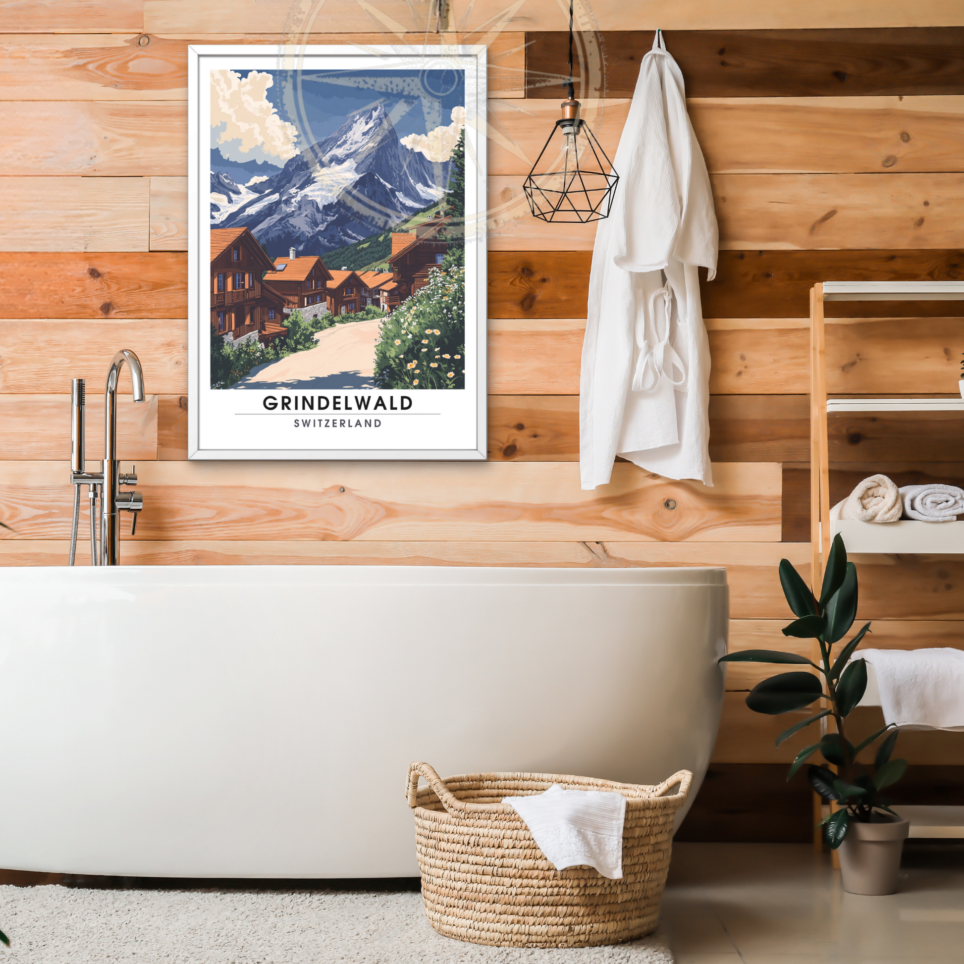 Affiche Grindelwald | Impression de voyage Suisse | Affiche Suisse