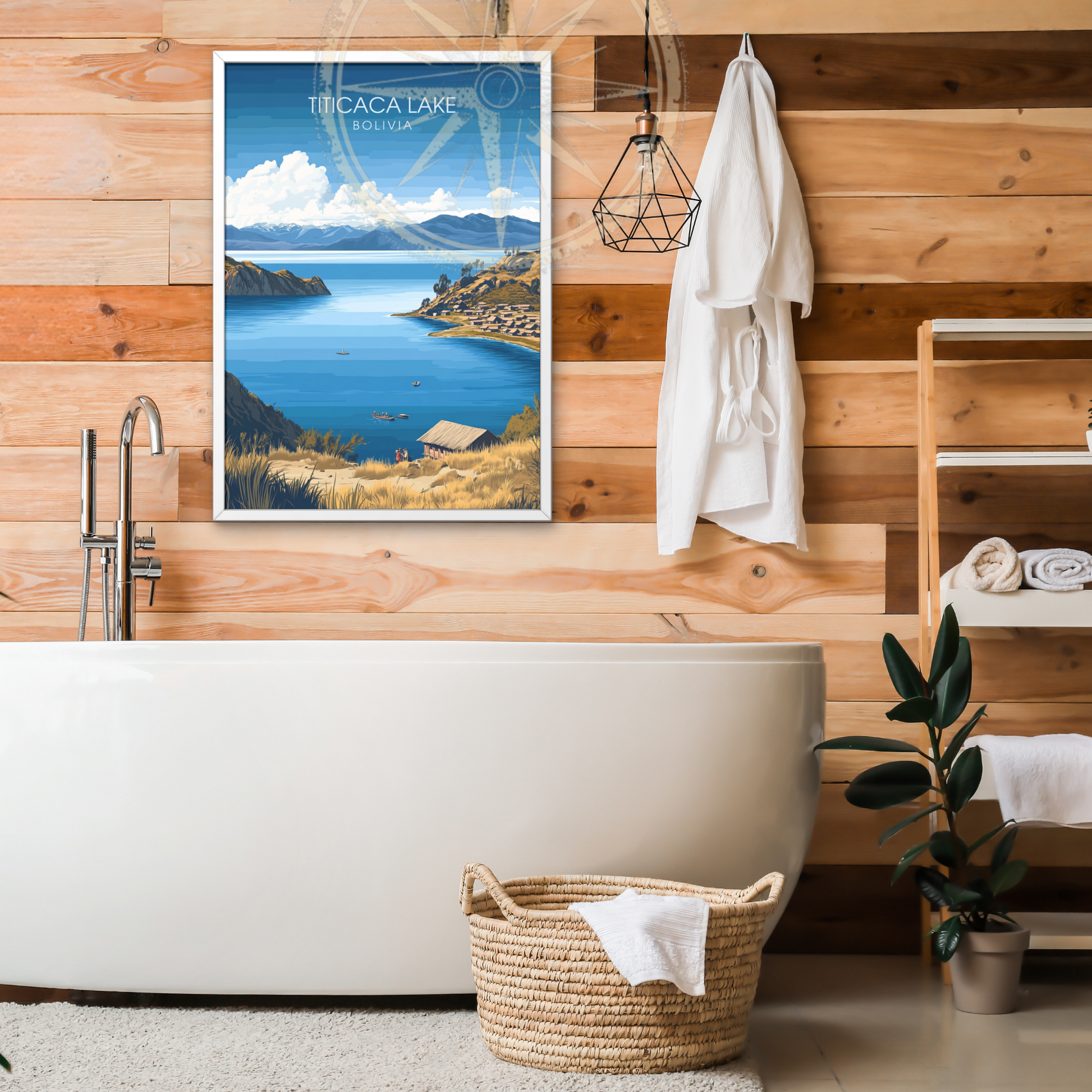 Affiche Lac Titicaca | Poster de voyage Bolivie | Affiche Lac