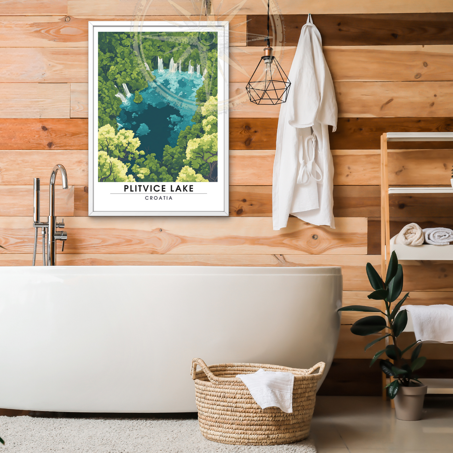 Affiche Lac de Plitvice | Poster de voyage Croatie | Affiche Lac