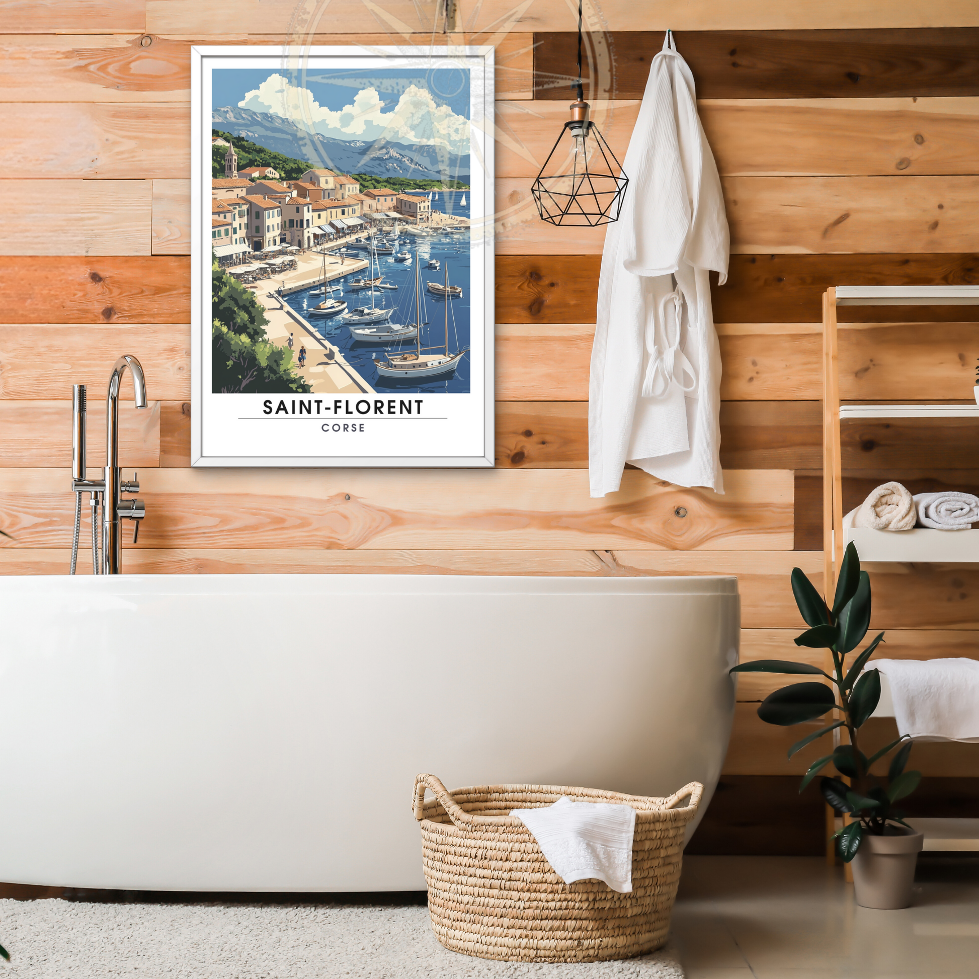 Affiche Saint Florent | Poster de voyage Corse | Affiche Corse