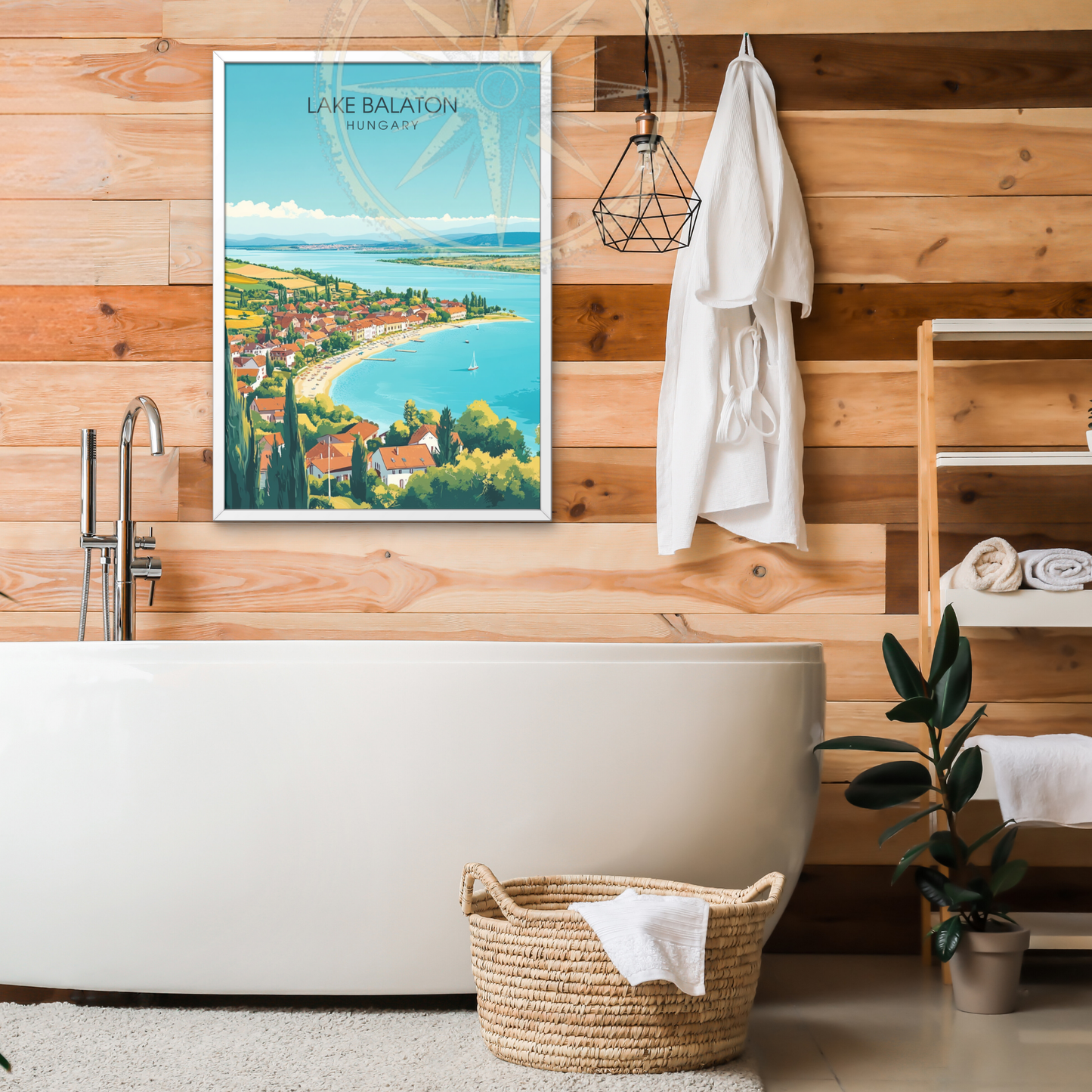Affiche lac Balaton | Impression de voyage Hongrie | Affiche Lac