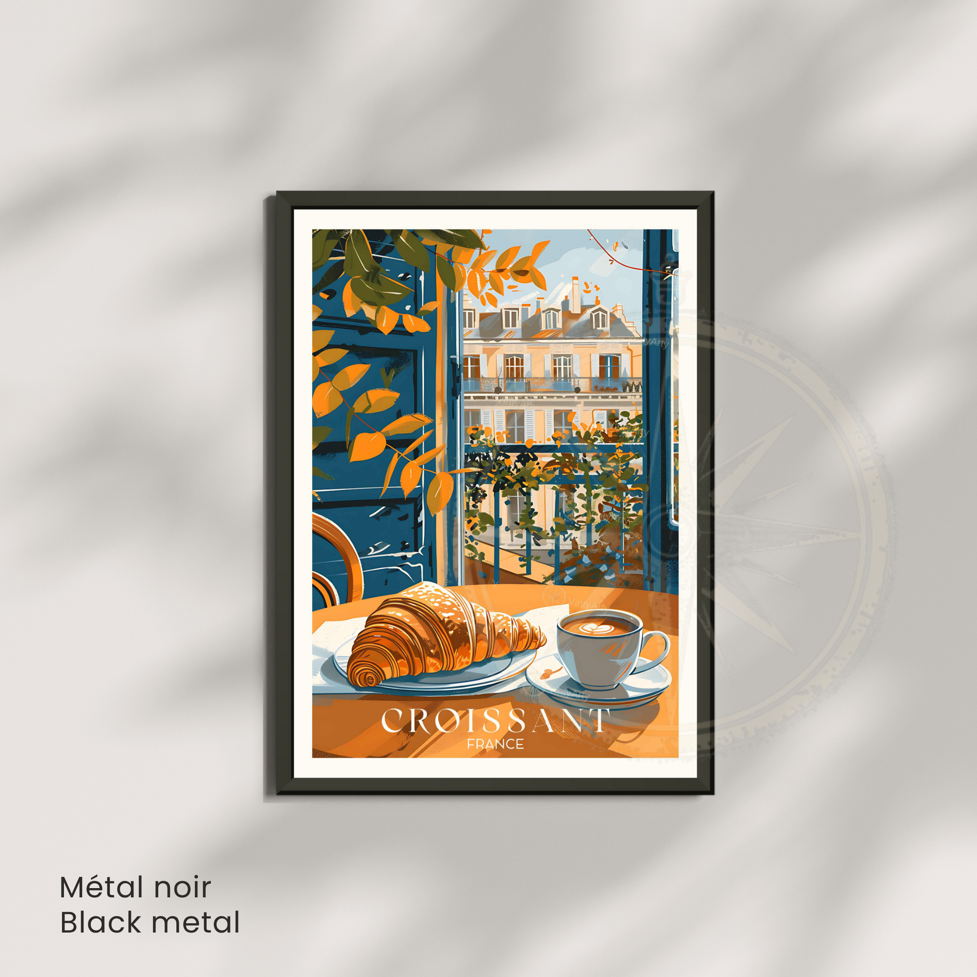 Affiche Paris | Impression déco croissant | Affiche France