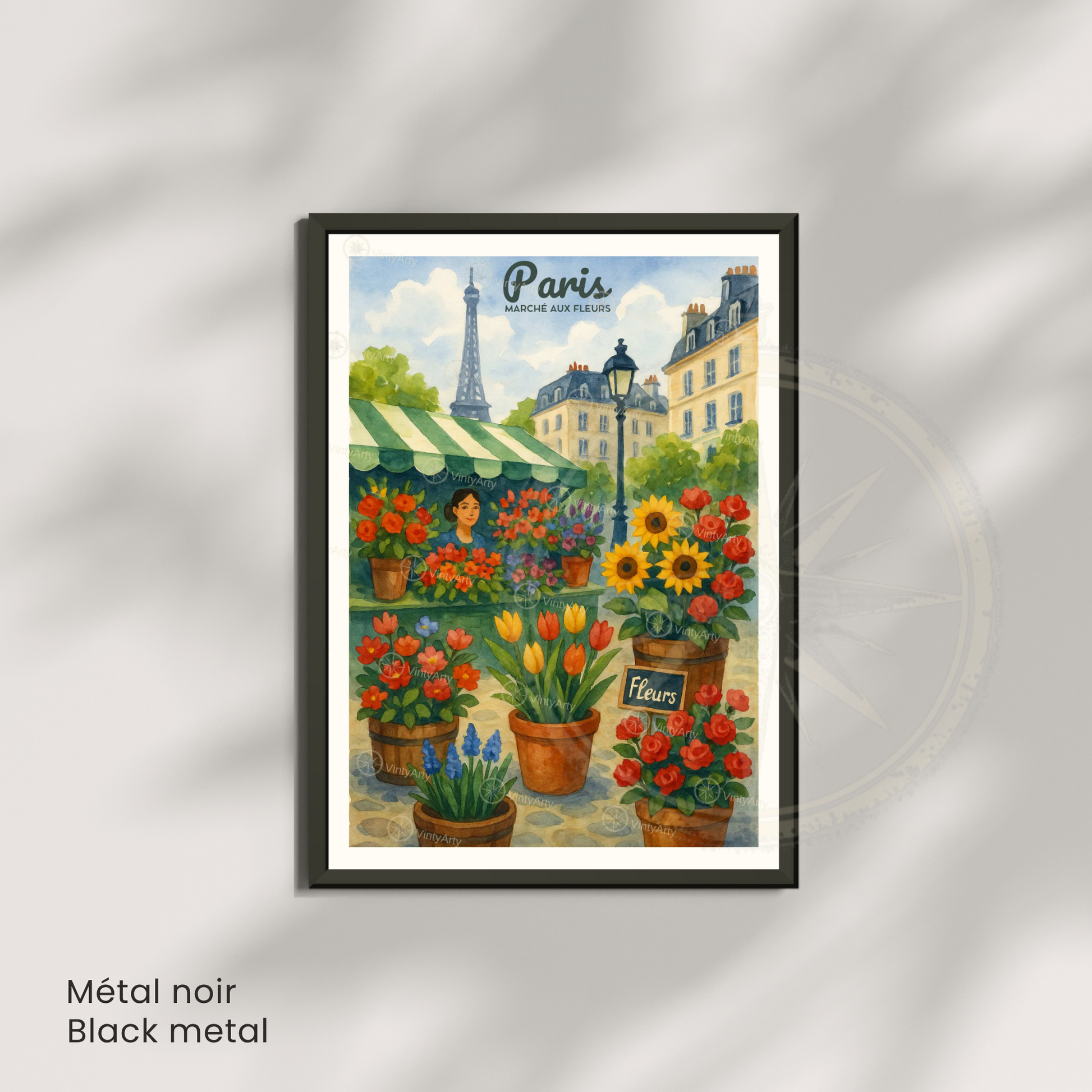 Affiche Paris | Impression France | Affiche Marché aux fleurs