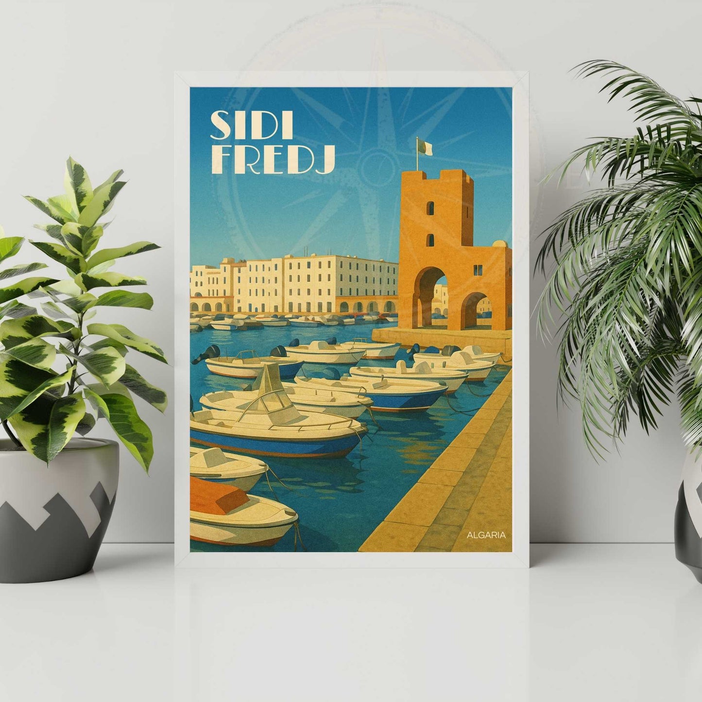 Affiche Alger | impression Alger | Sidi Fredj | Affiche de voyage Algérie