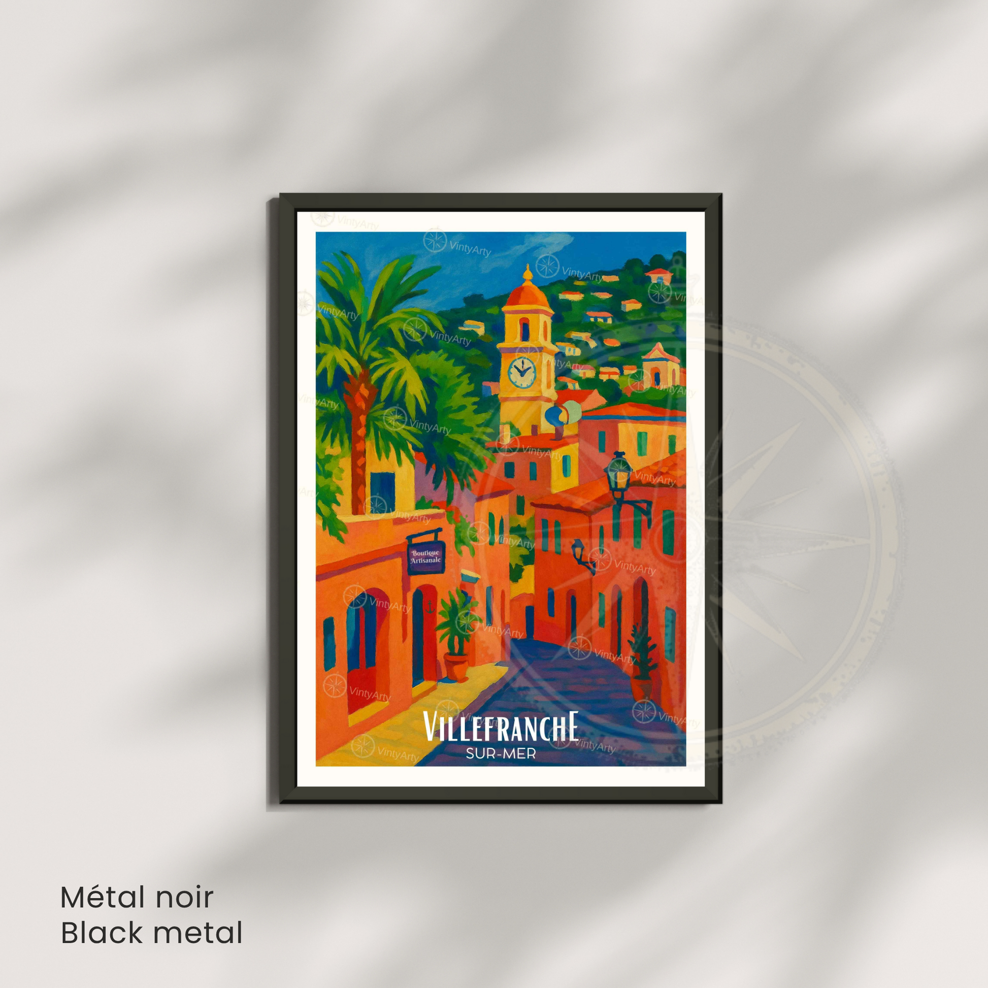 Affiche Villefranche-sur-Mer | Poster France | Affiche Côte d'Azur