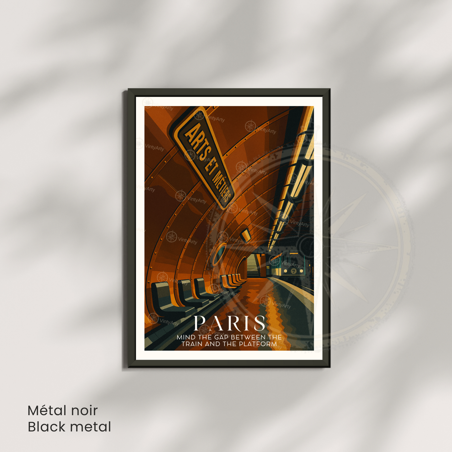 Affiche Paris | Impression de voyage Métro | Affiche France