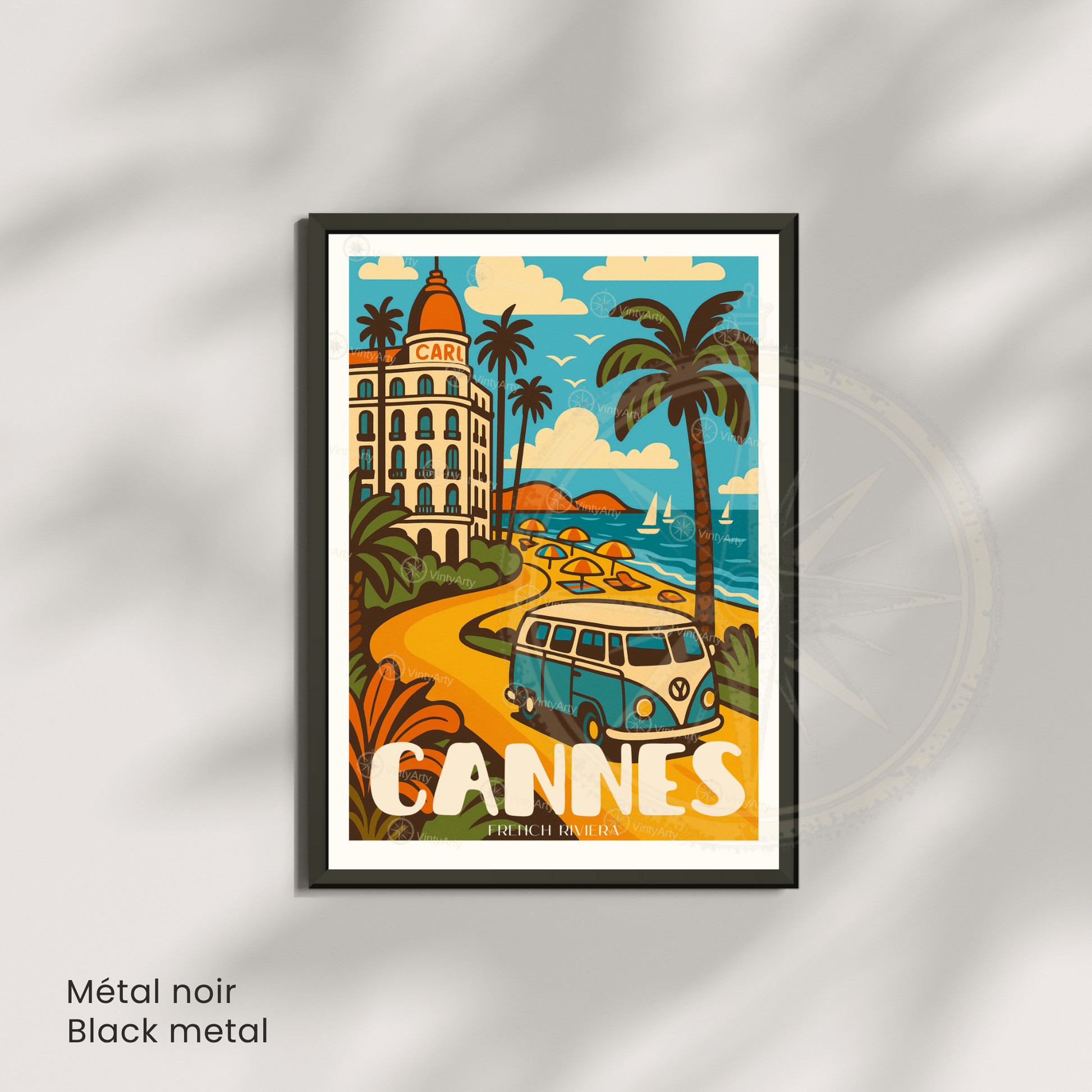 Affiche Cannes | Poster de voyage French Riviera | Affiche France