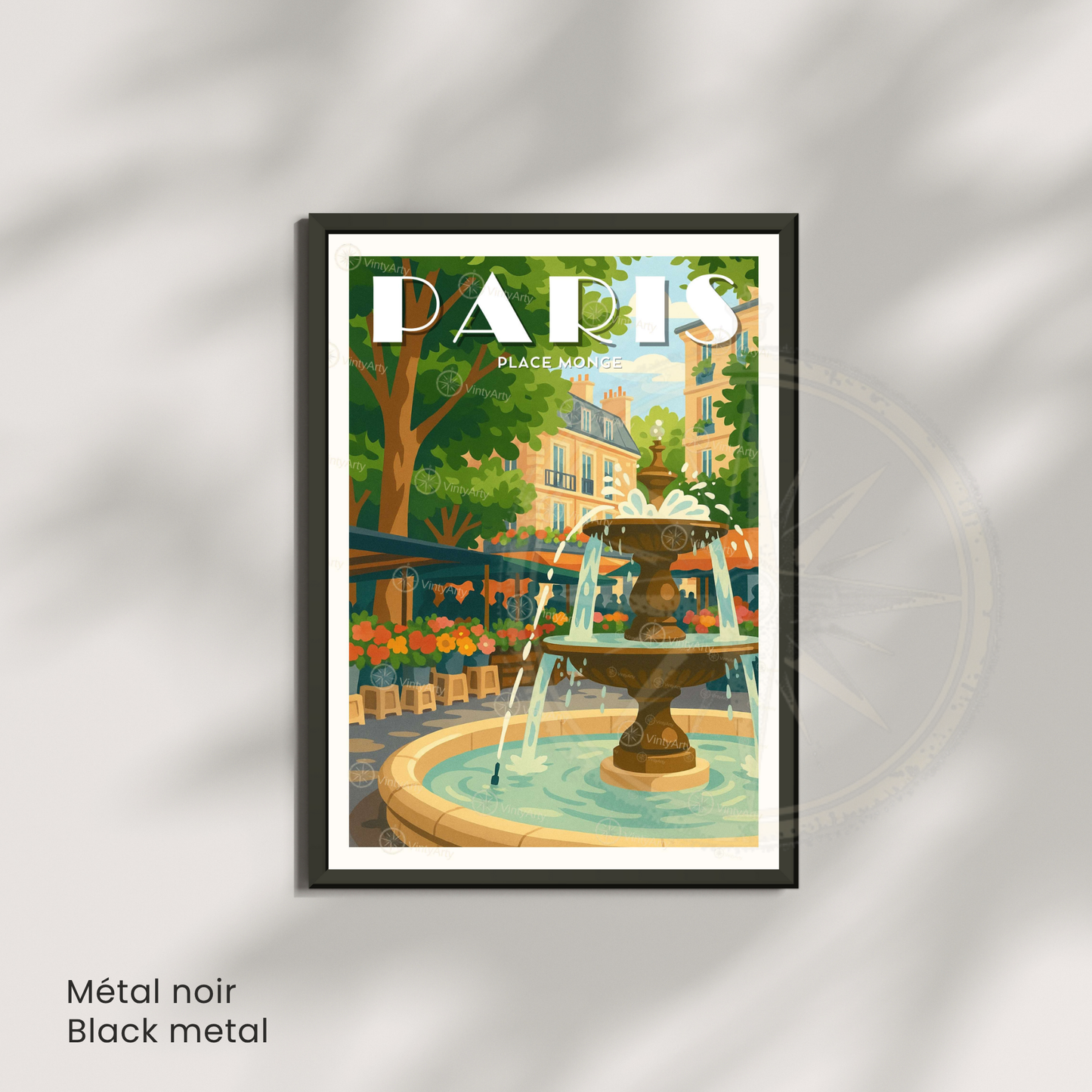 Affiche Paris | Poster Place Monge | Affiche France