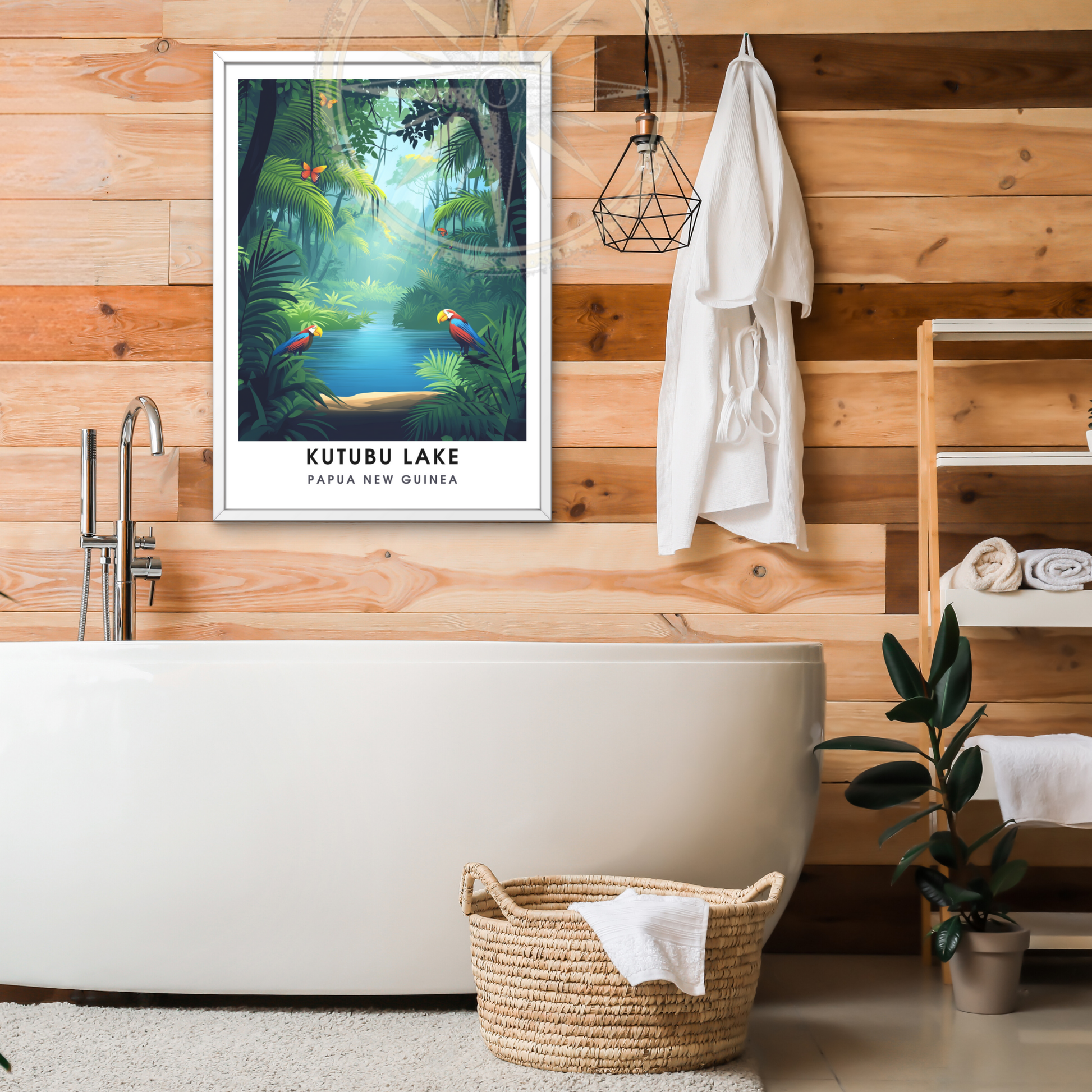 Affiche Lac Katubu | Impression de voyage Papouasie-Nouvelle-Guinée | Affiche Lac