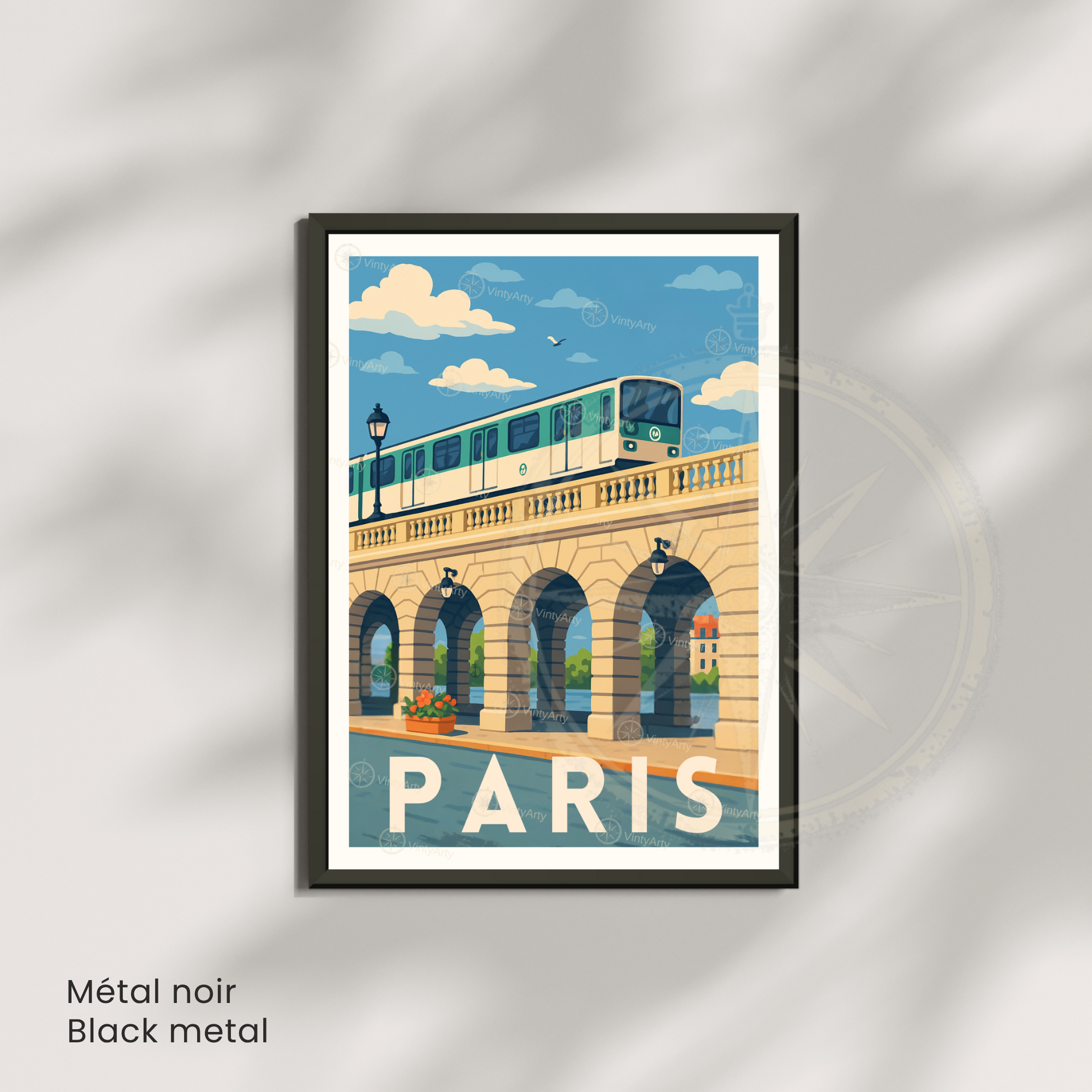 Affiche Paris | Poster de voyage Métro | Affiche France