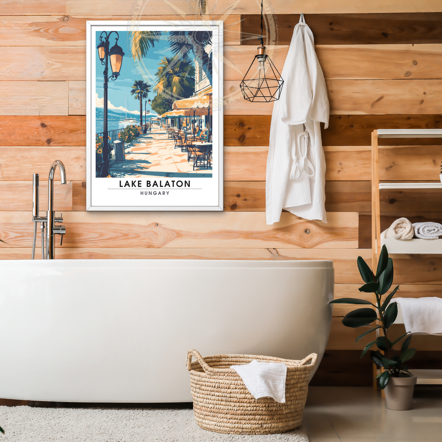 Affiche lac Balaton | Poster Hongrie | Affiche Lac