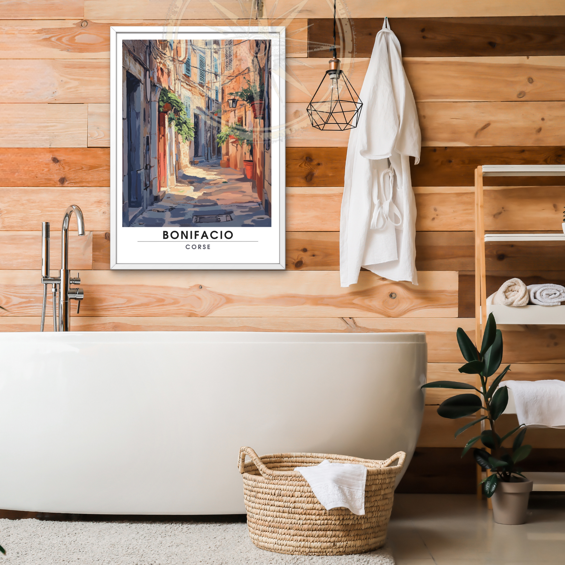 Affiche Bonifacio | Impression de voyage Corse | Affiche Corse