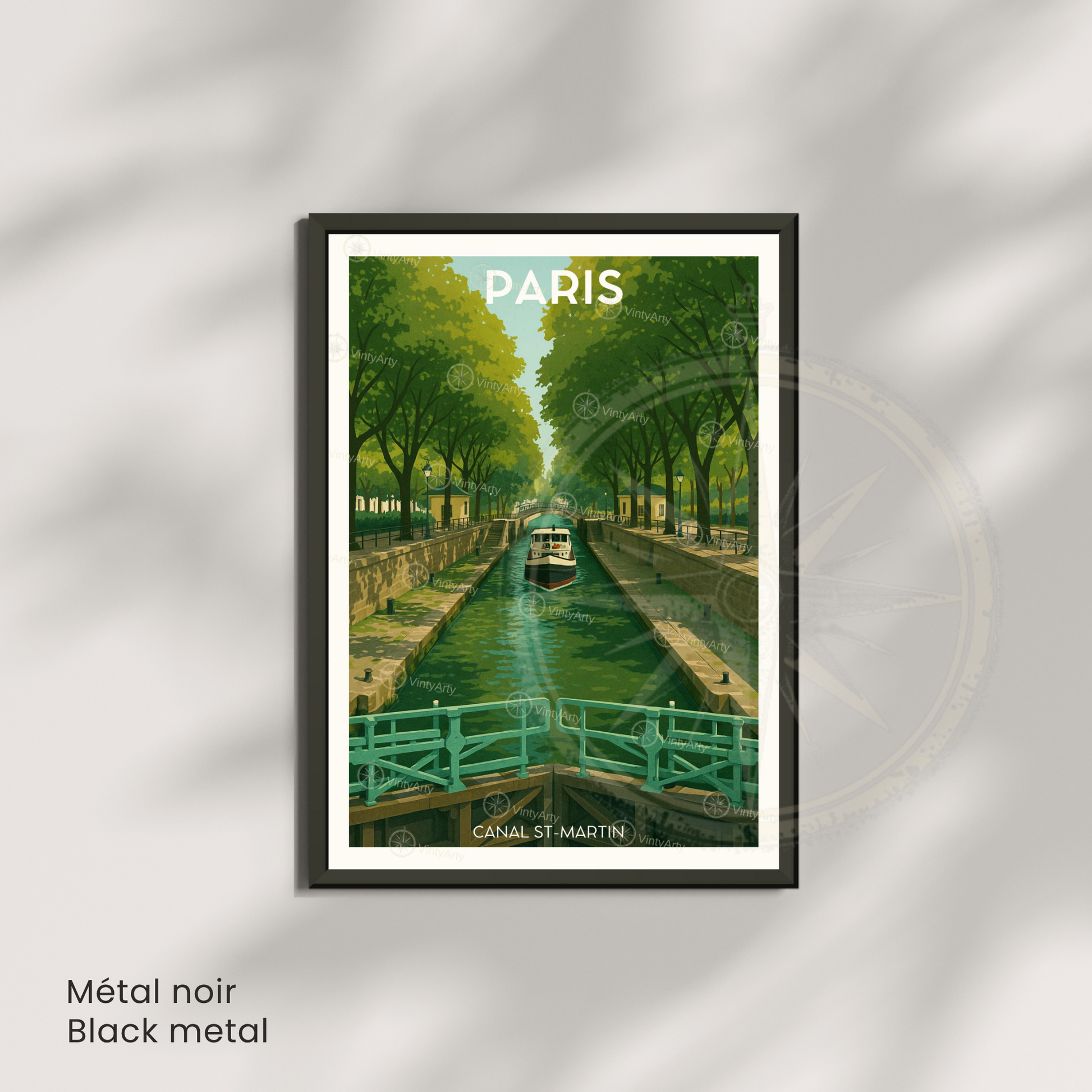 Affiche Paris | Poster Canal Saint Martin | Affiche France