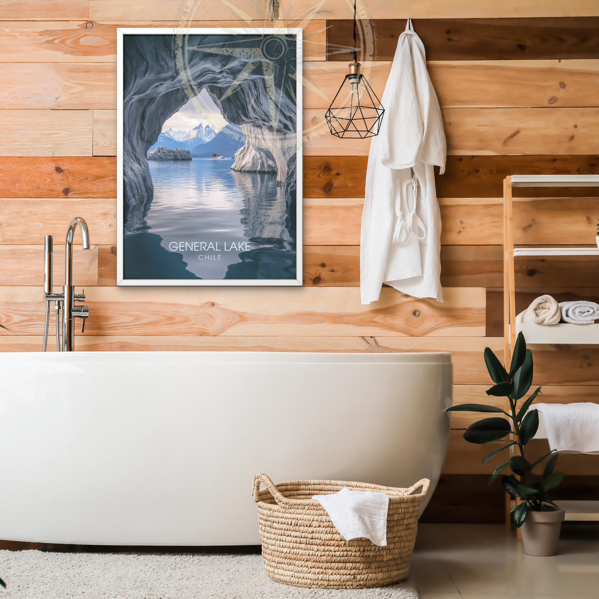 Affiche Lac Général | Impression de voyage Chili | Affiche Lac