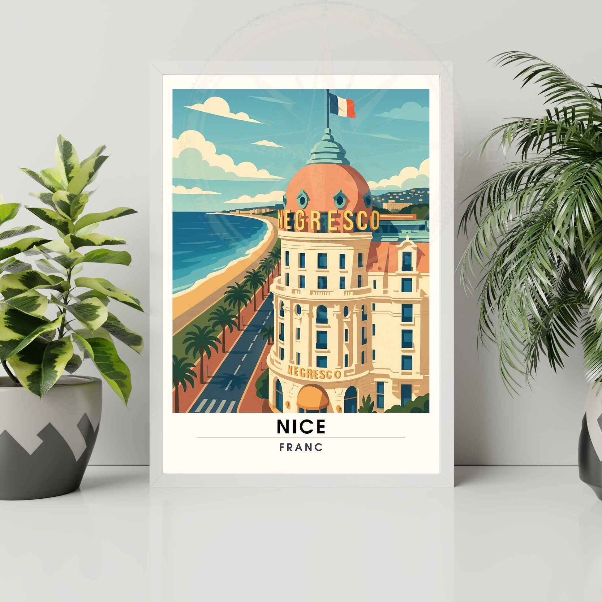 Affiche Nice | Impression Nice | Affiche de voyage France | Promenade des Anglais
