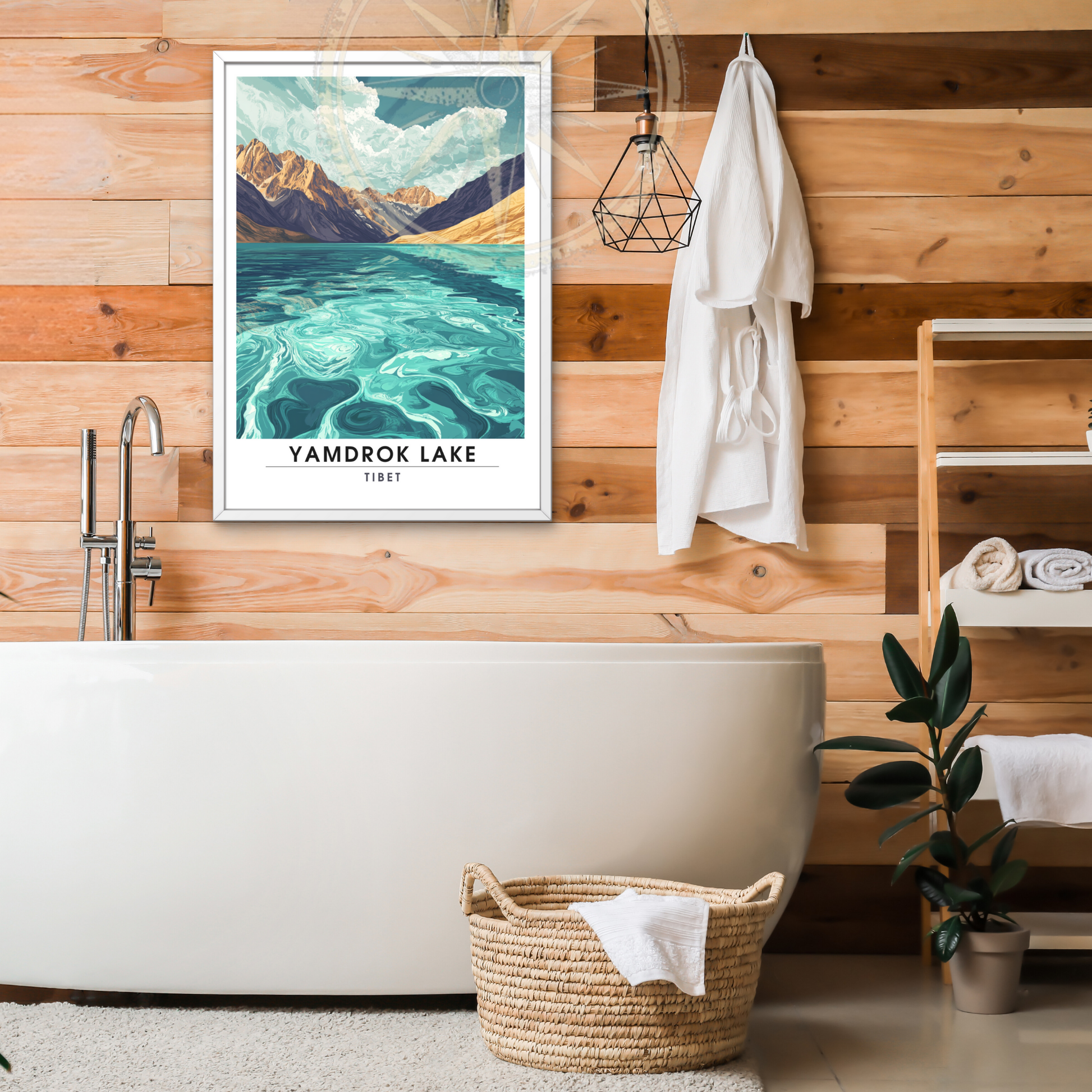 Affiche Lac Yamdrok  | Poster de voyage Tibet | Affiche Lac