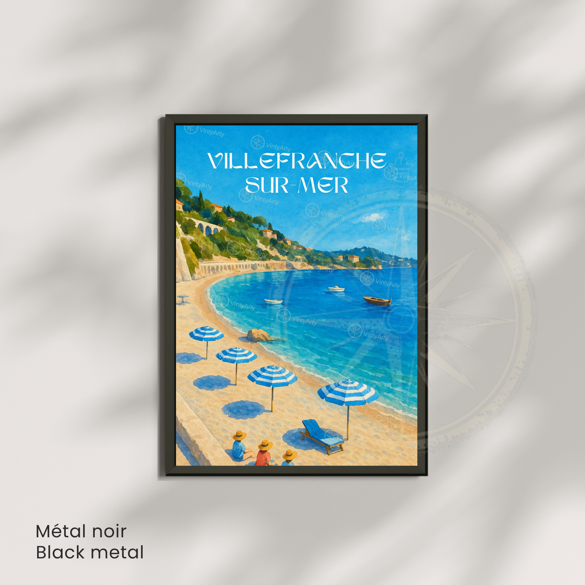 Affiche Villefranche-sur-Mer | Poster de voyage France | Affiche Côte d'Azur