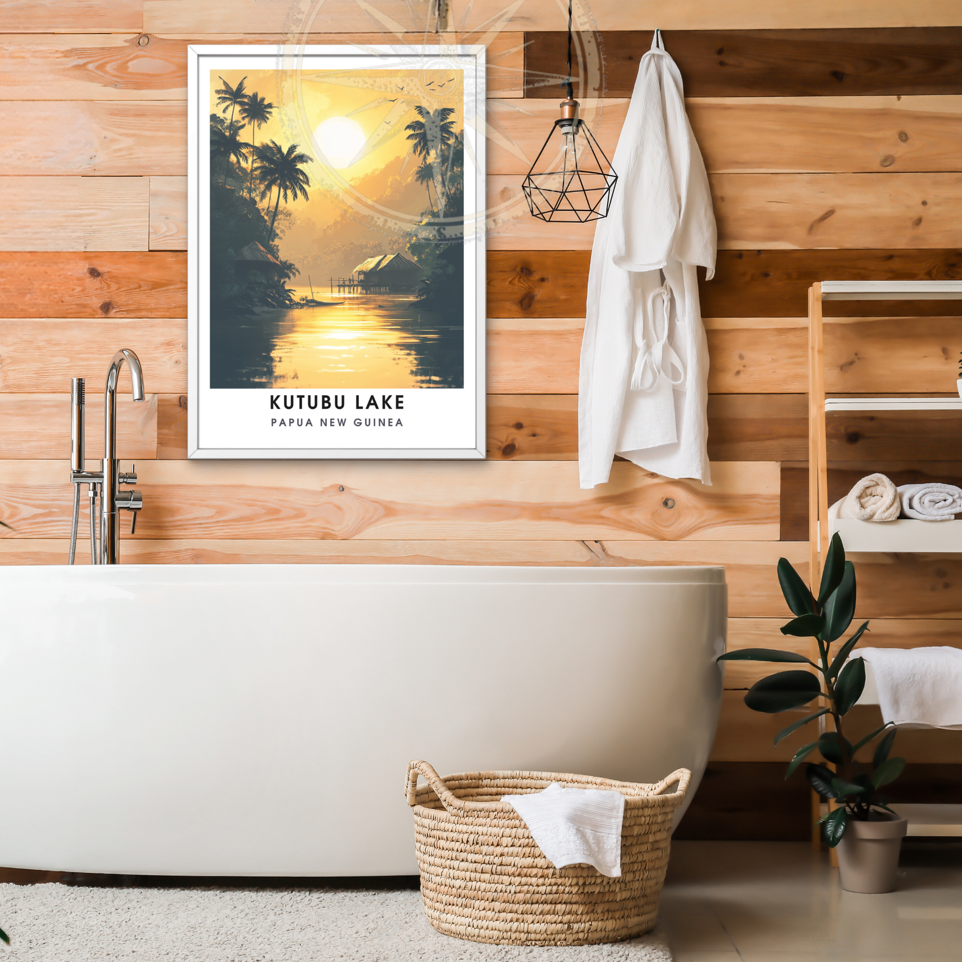 Affiche Lac Katubu | Poster de voyage Papouasie-Nouvelle-Guinée | Affiche Lac